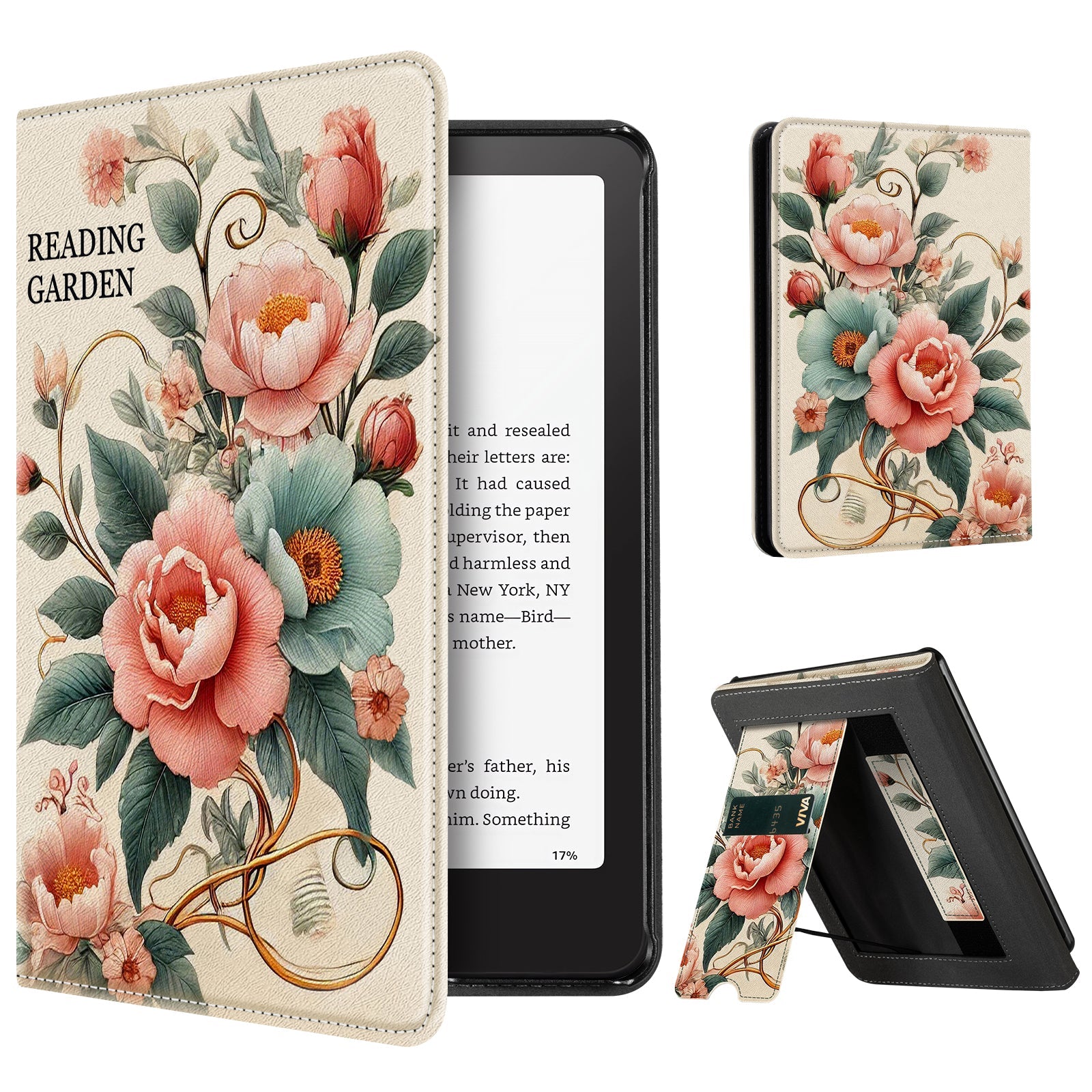 Kindle Paperwhite 12th Gen (2024 7 inch) stand-Prints Case#Color_Vintage Peony