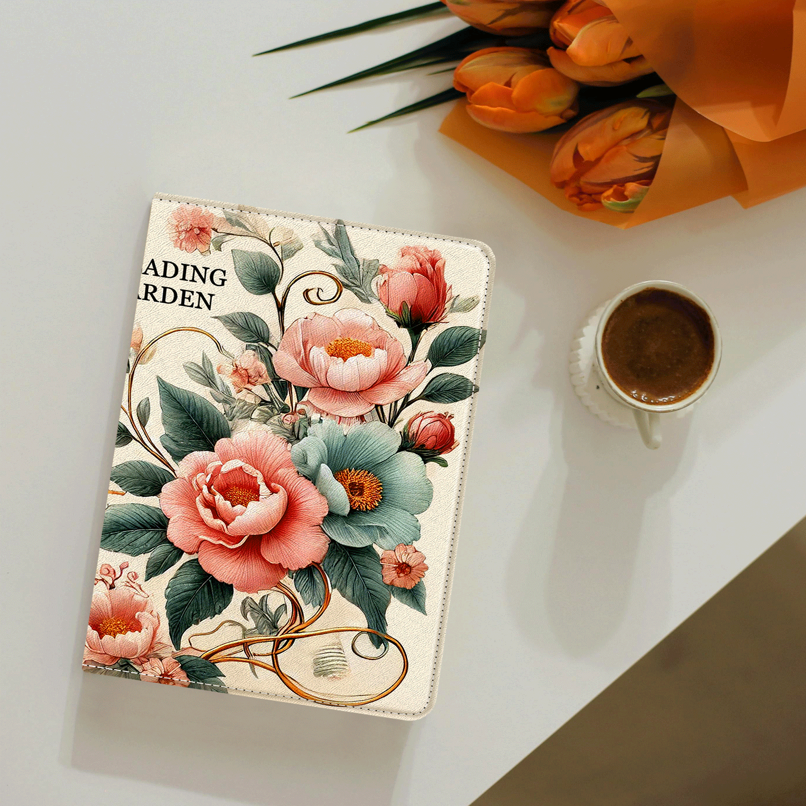 Kindle Paperwhite 12th Gen (2024 7 inch) stand-Prints Case#Color_Vintage Peony
