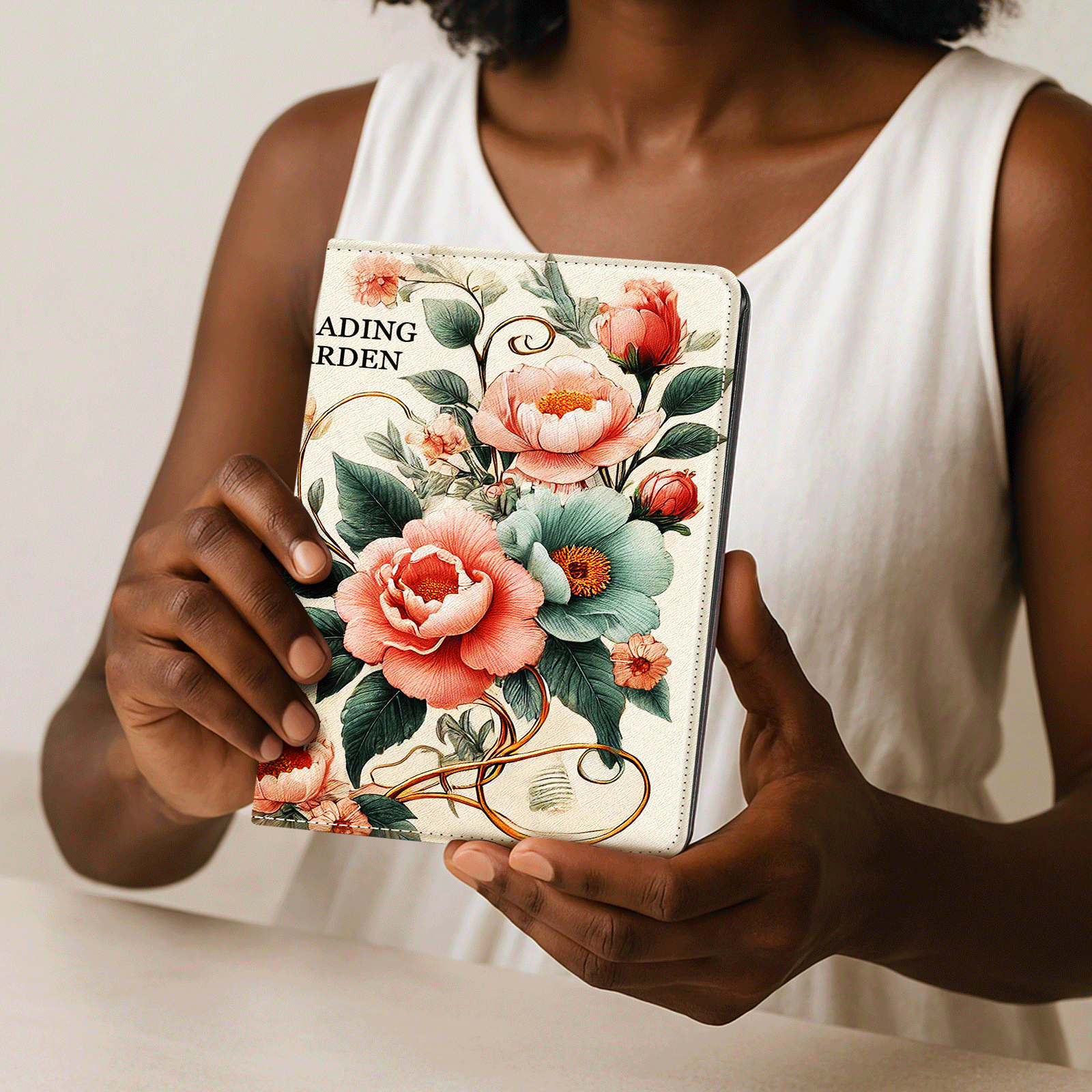 Kindle Paperwhite 12th Gen (2024 7 inch) stand-Prints Case#Color_Vintage Peony