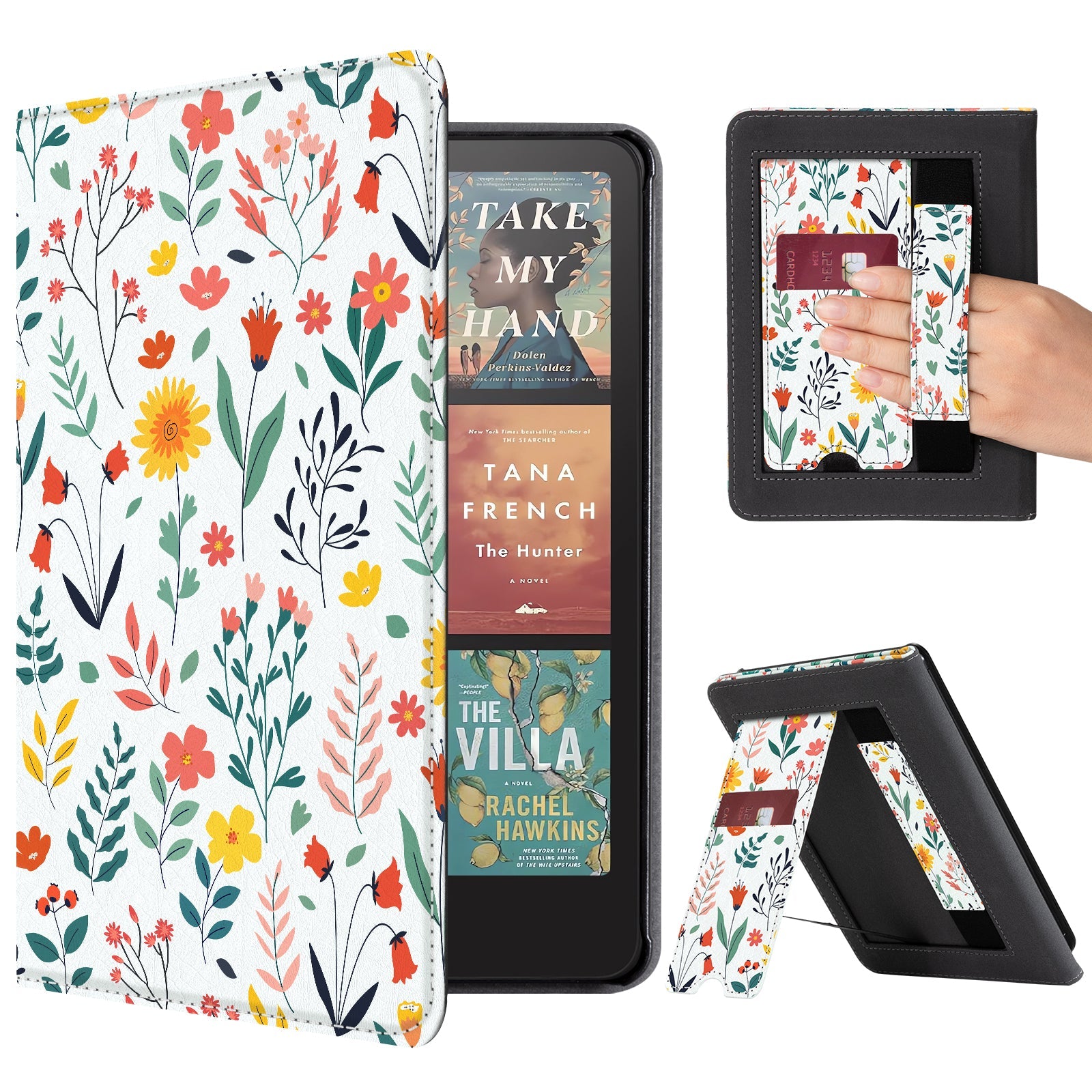 Kindle Paperwhite 12th Gen (2024 7 inch) stand-Prints Case#Color_White Floral