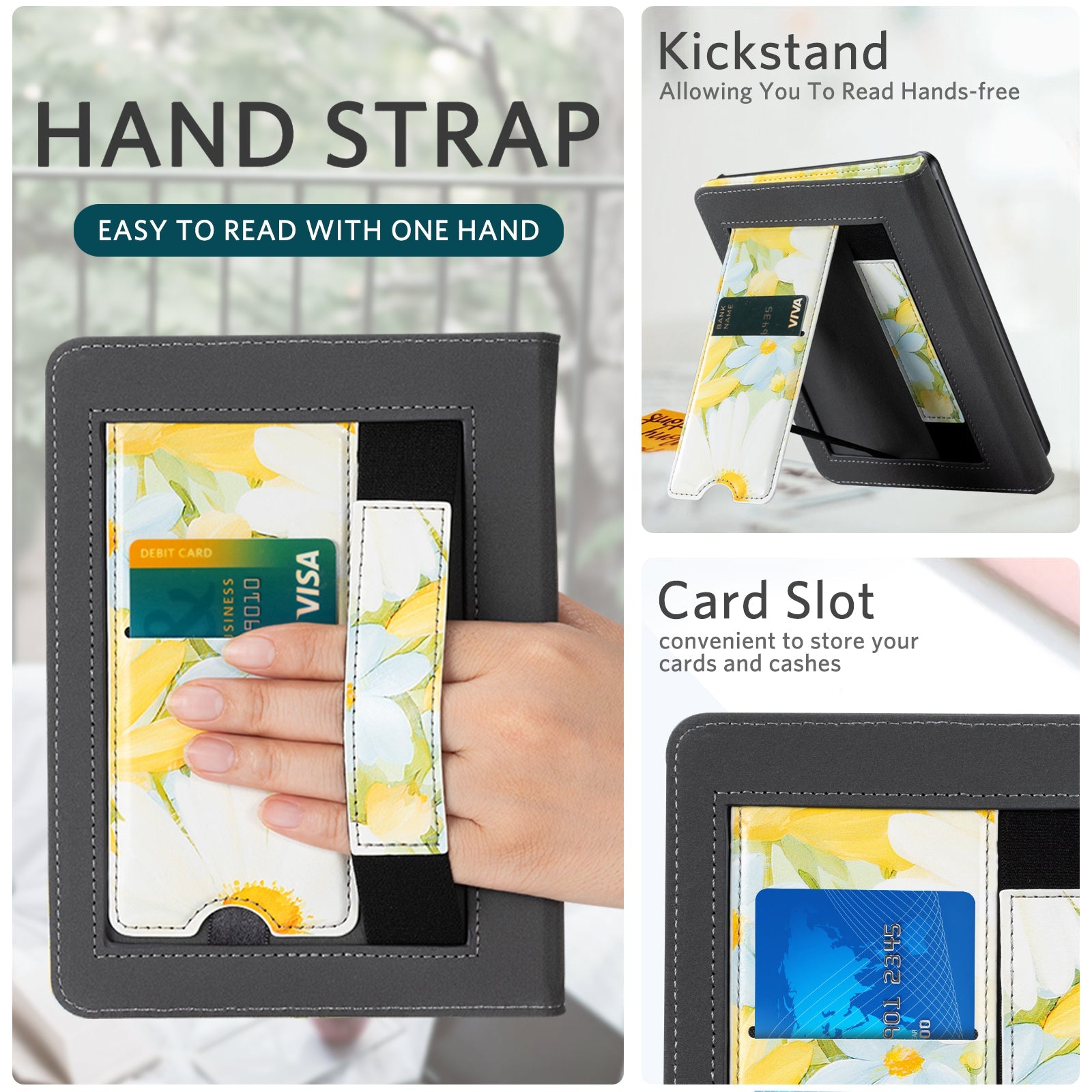 Kindle Paperwhite 12th Gen (2024 7 inch) stand-Prints Case#Color_Yellow Floral