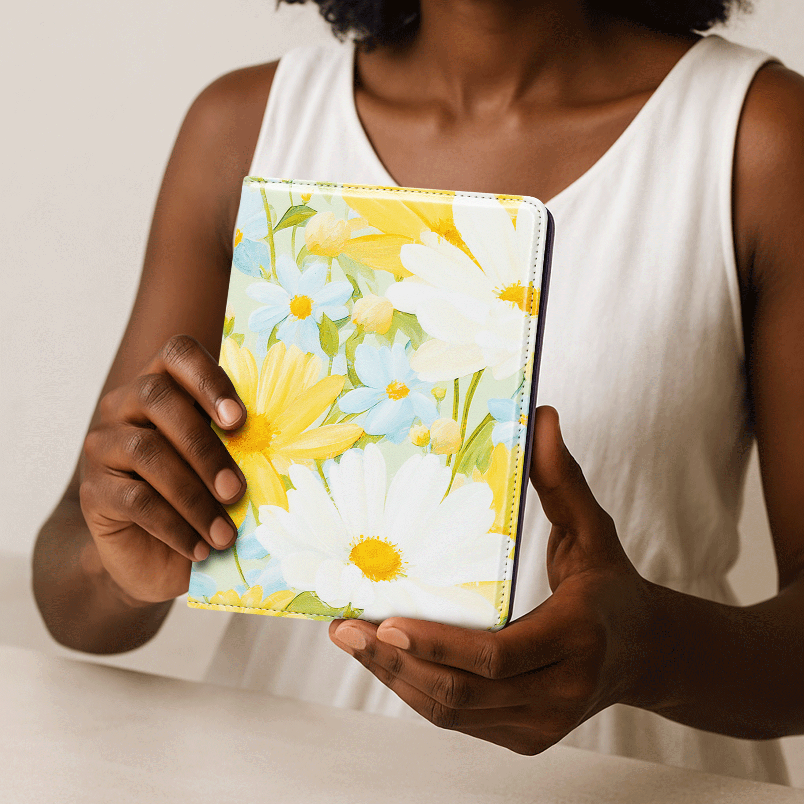 Kindle Paperwhite 12th Gen (2024 7 inch) stand-Prints Case#Color_Yellow Floral