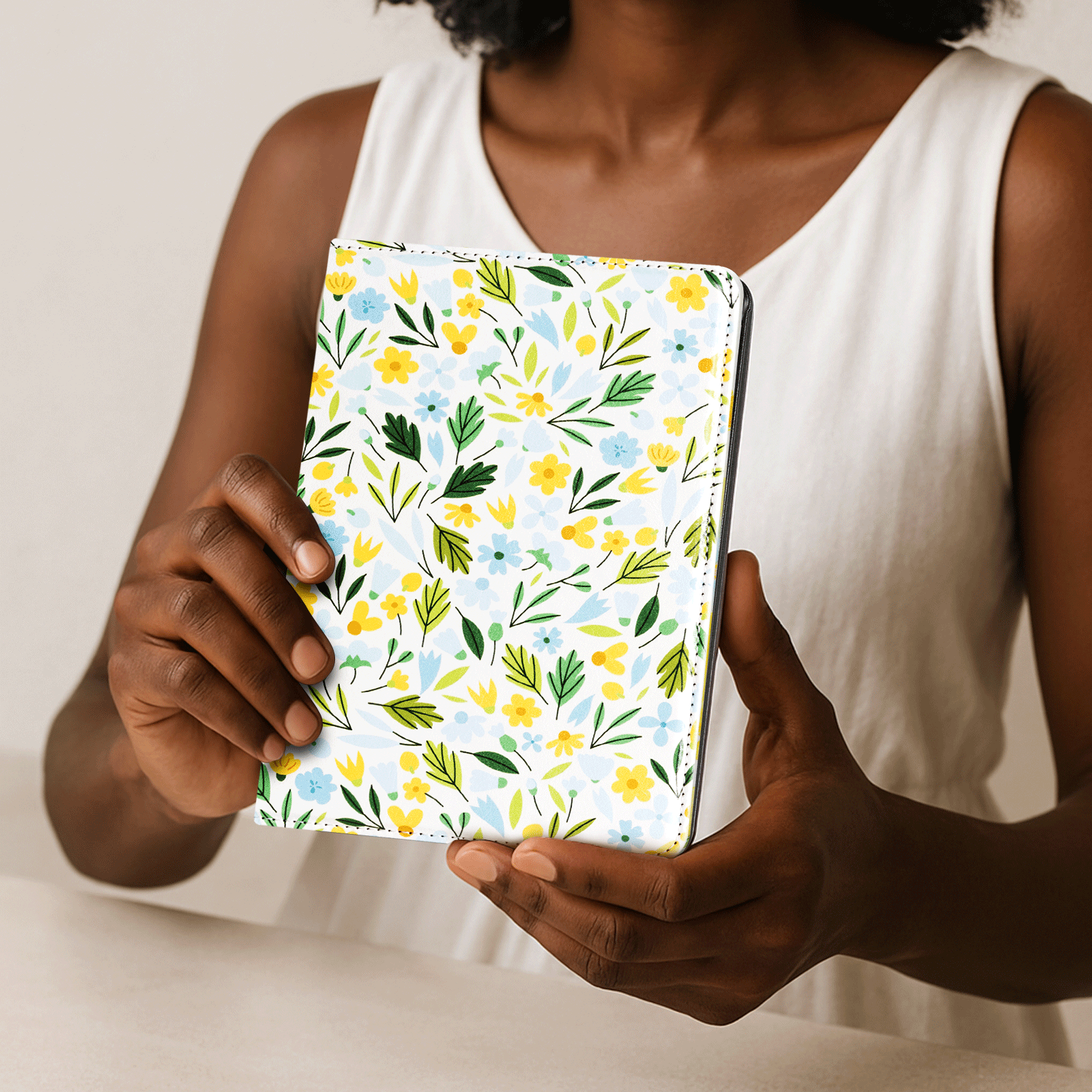 Kindle Paperwhite 12th Gen (2024 7 inch) stand-Prints Case#Color_Yellow Flowers