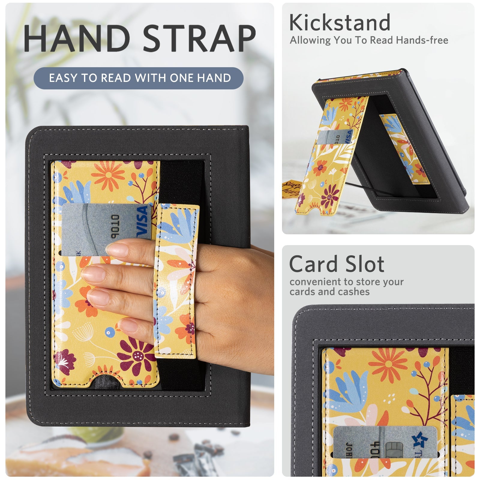 Kindle Paperwhite 12th Gen (2024 7 inch) stand-Prints Case#Color_Yellow Sea Of Flowers