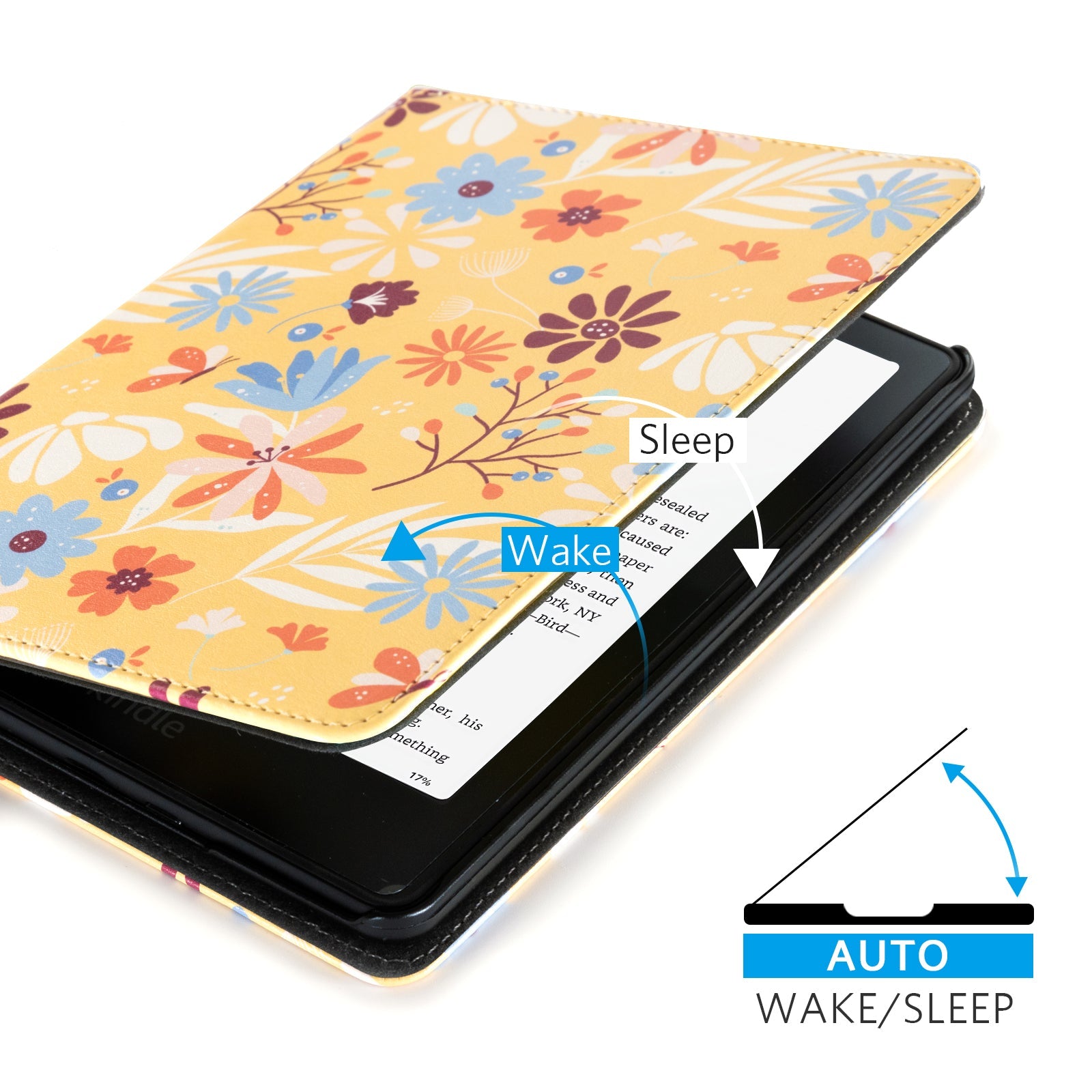 Kindle Paperwhite 12th Gen (2024 7 inch) stand-Prints Case#Color_Yellow Sea Of Flowers