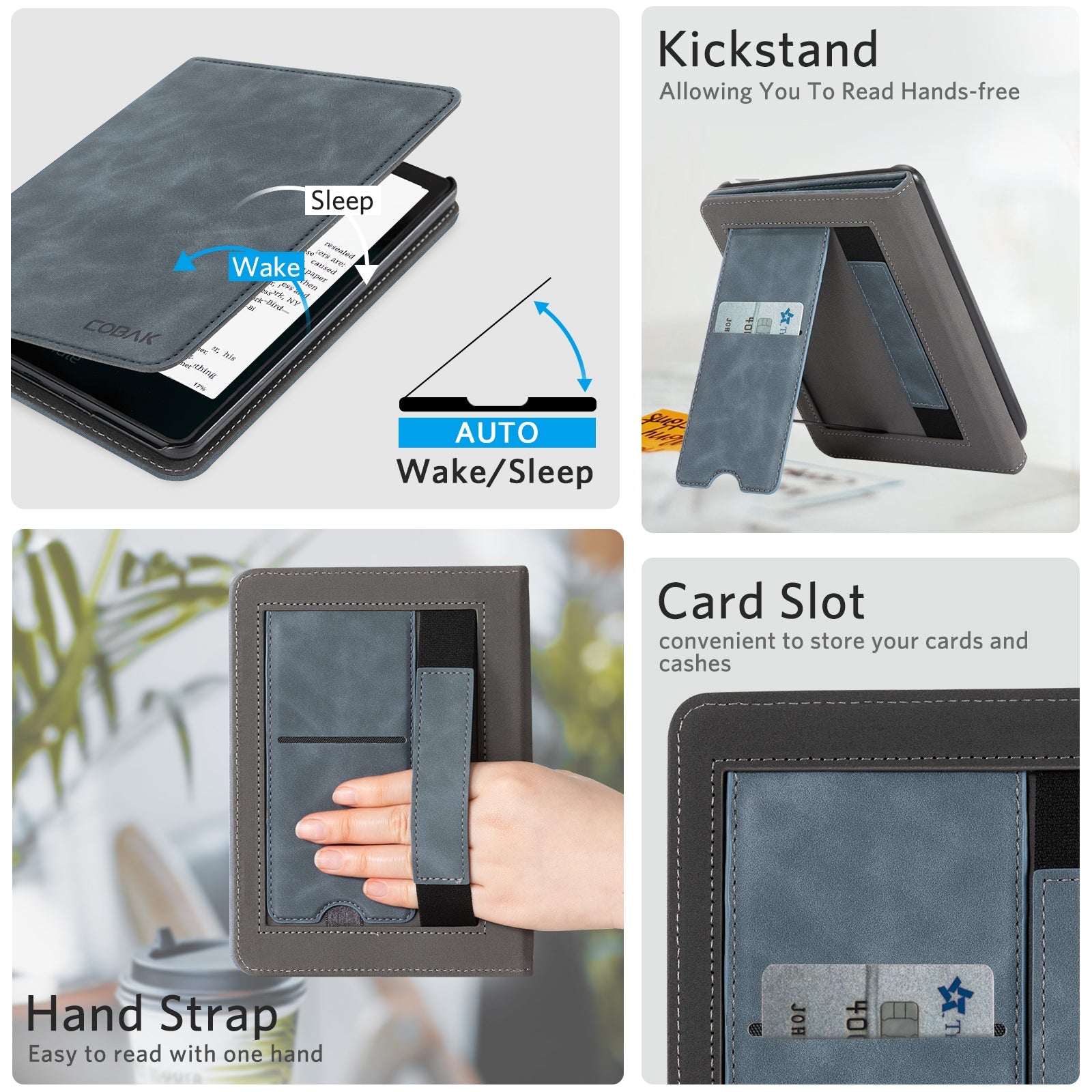 Kindle Paperwhite 12th Gen (2024 7 inch) stand Case#Color_Blue Gray