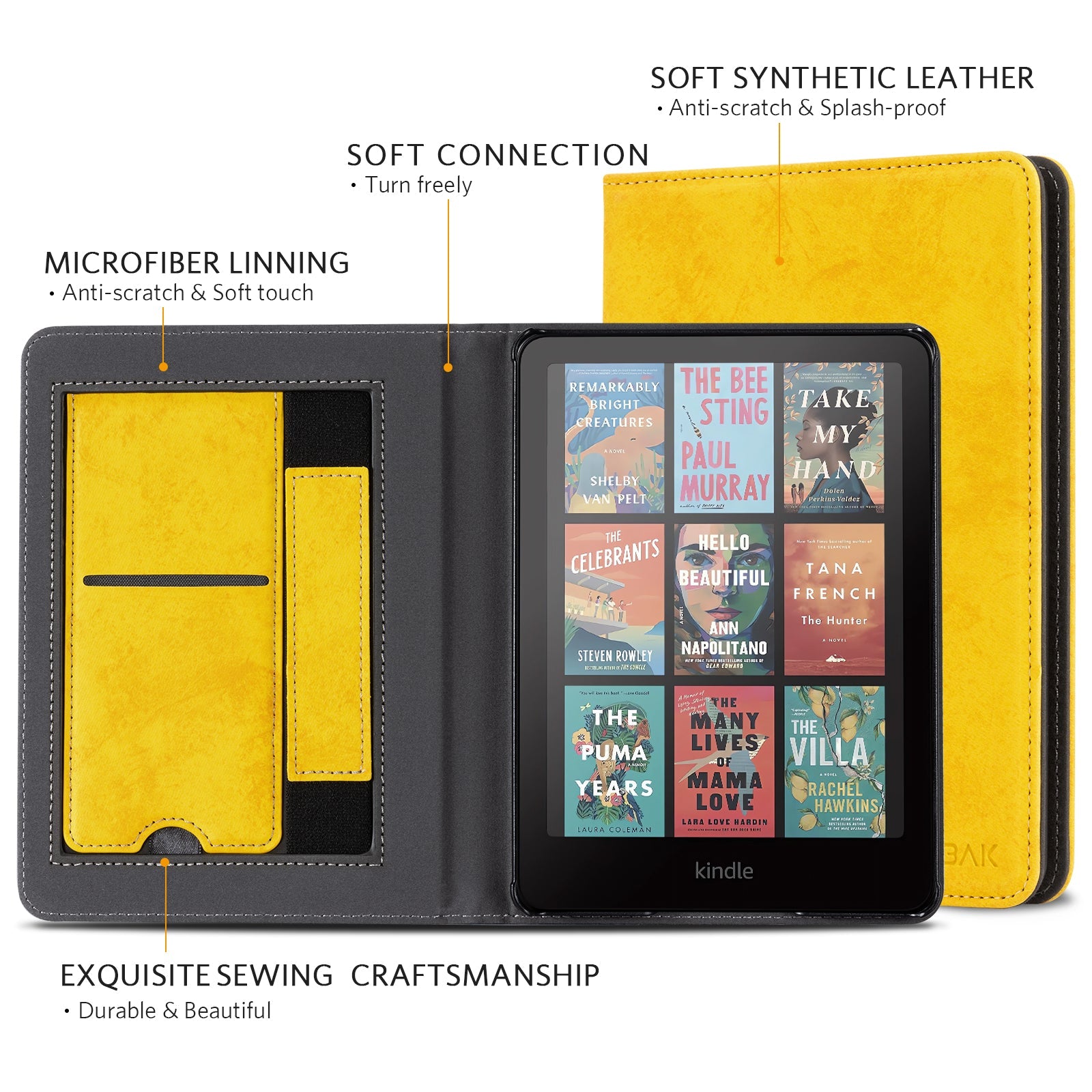 Kindle Paperwhite 12th Gen (2024 7 inch) stand Case#Color_Bright Yellow