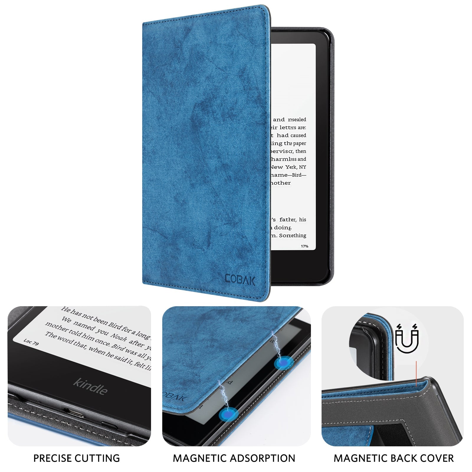 Kindle Paperwhite 12th Gen (2024 7 inch) stand Case#Color_Cowhide Blue