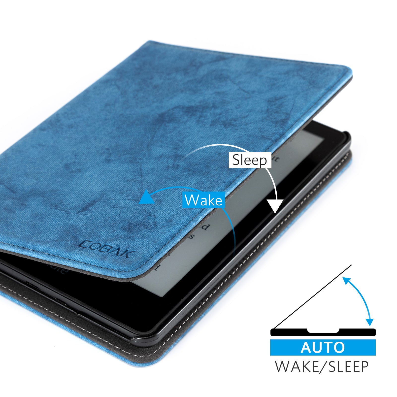 Kindle Paperwhite 12th Gen (2024 7 inch) stand Case#Color_Cowhide Blue