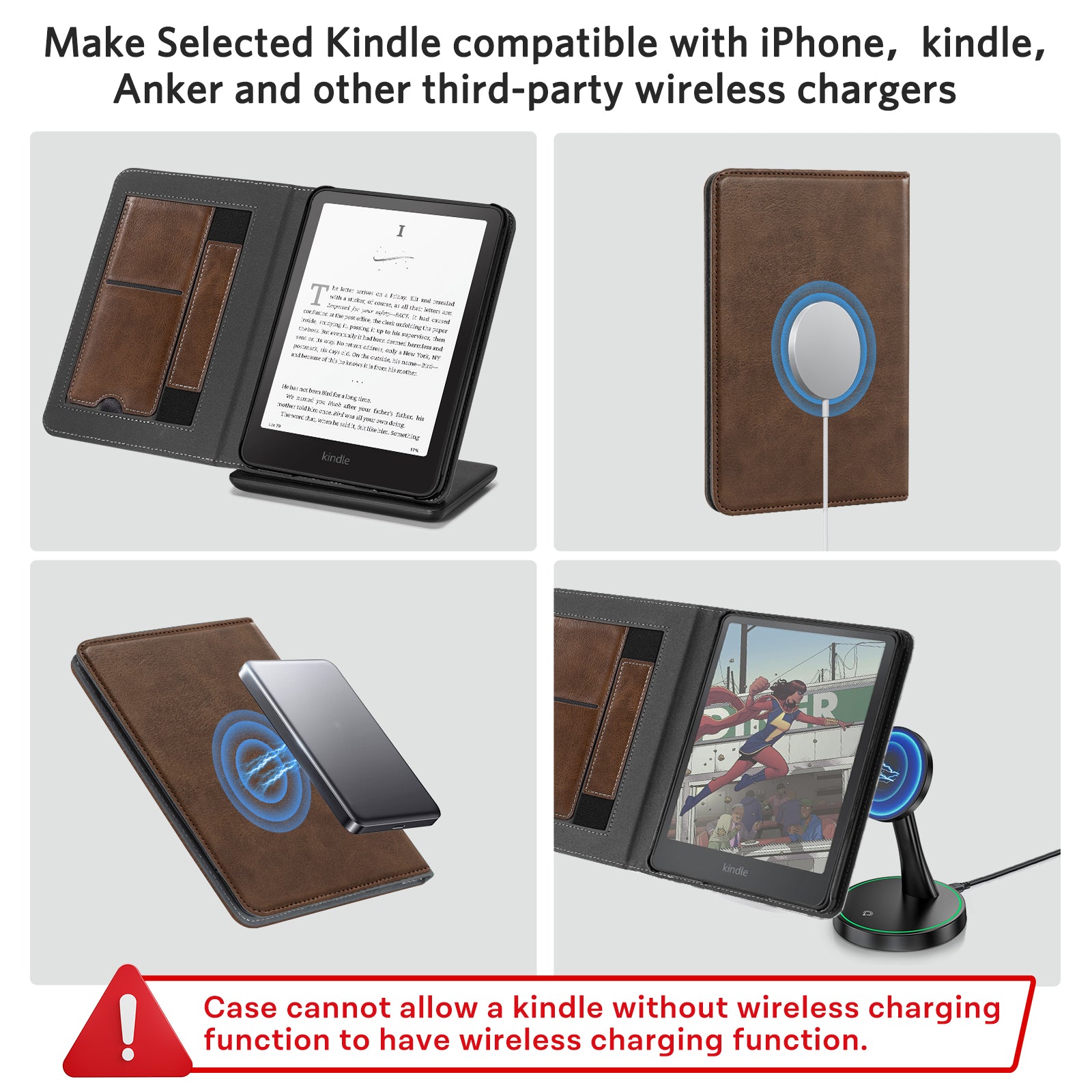 Kindle Paperwhite 12th Gen (2024 7 inch) stand Case#Color_Cowhide Brown
