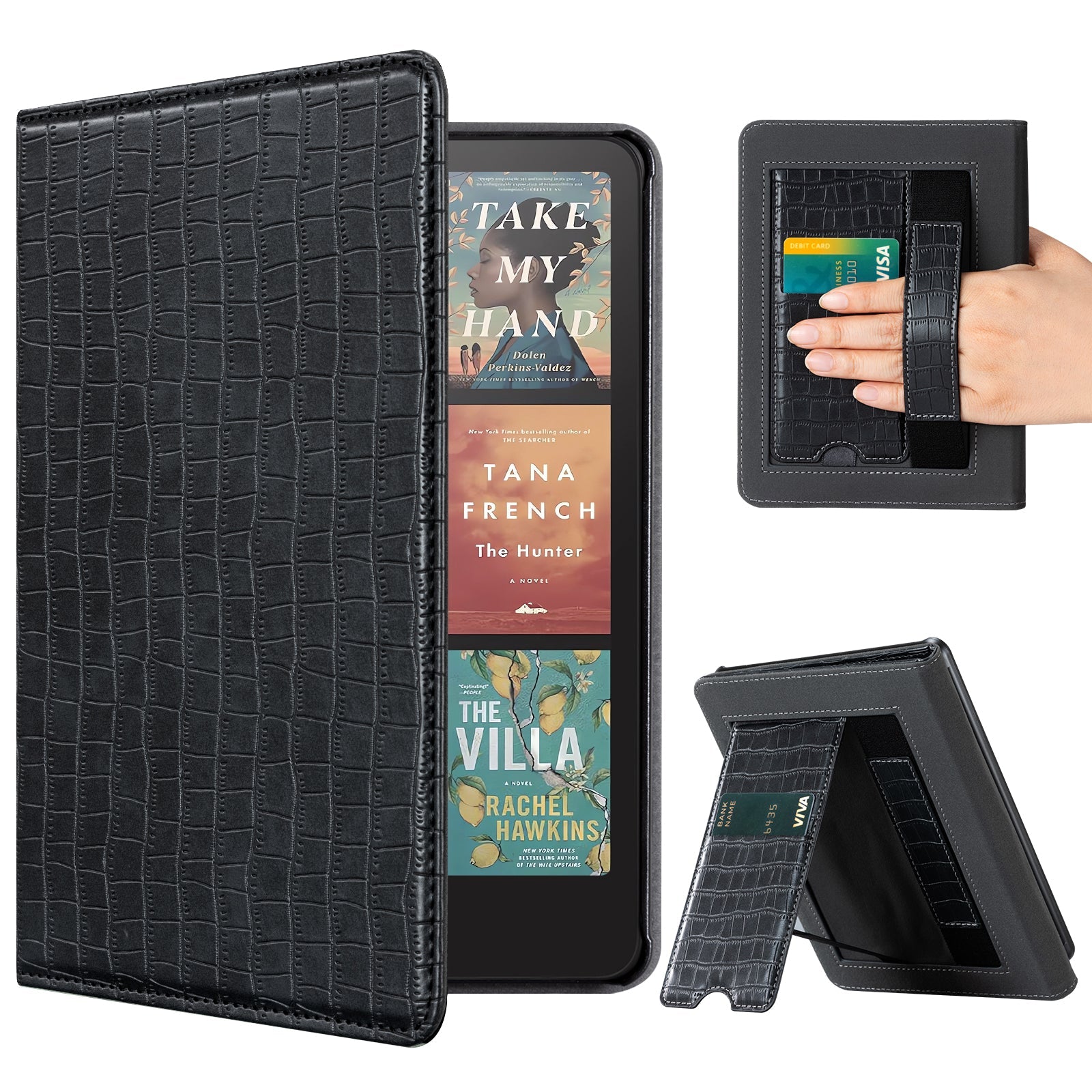Kindle Paperwhite 12th Gen (2024 7 inch) stand Case#Color_Croco Black