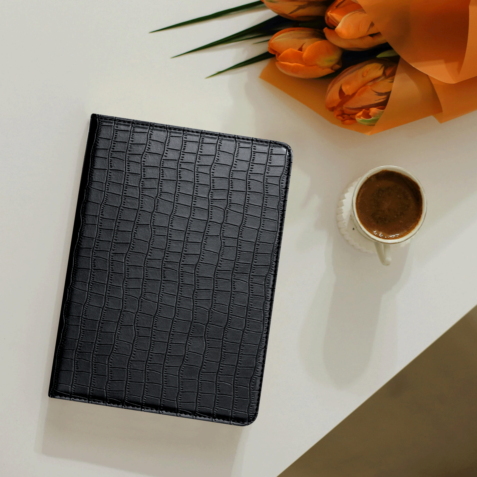 Kindle Paperwhite 12th Gen (2024 7 inch) stand Case#Color_Croco Black