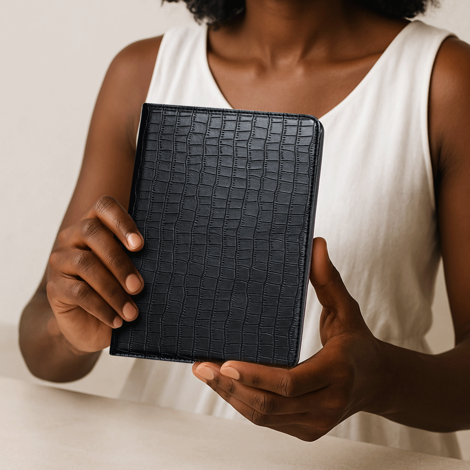 Kindle Paperwhite 12th Gen (2024 7 inch) stand Case#Color_Croco Black