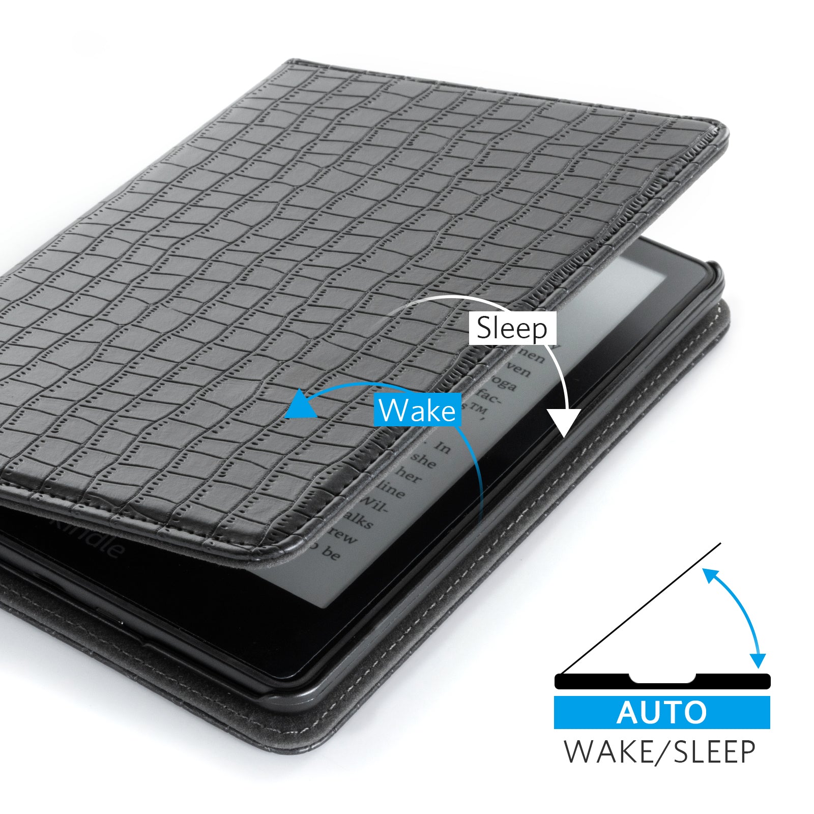 Kindle Paperwhite 12th Gen (2024 7 inch) stand Case#Color_Croco Black