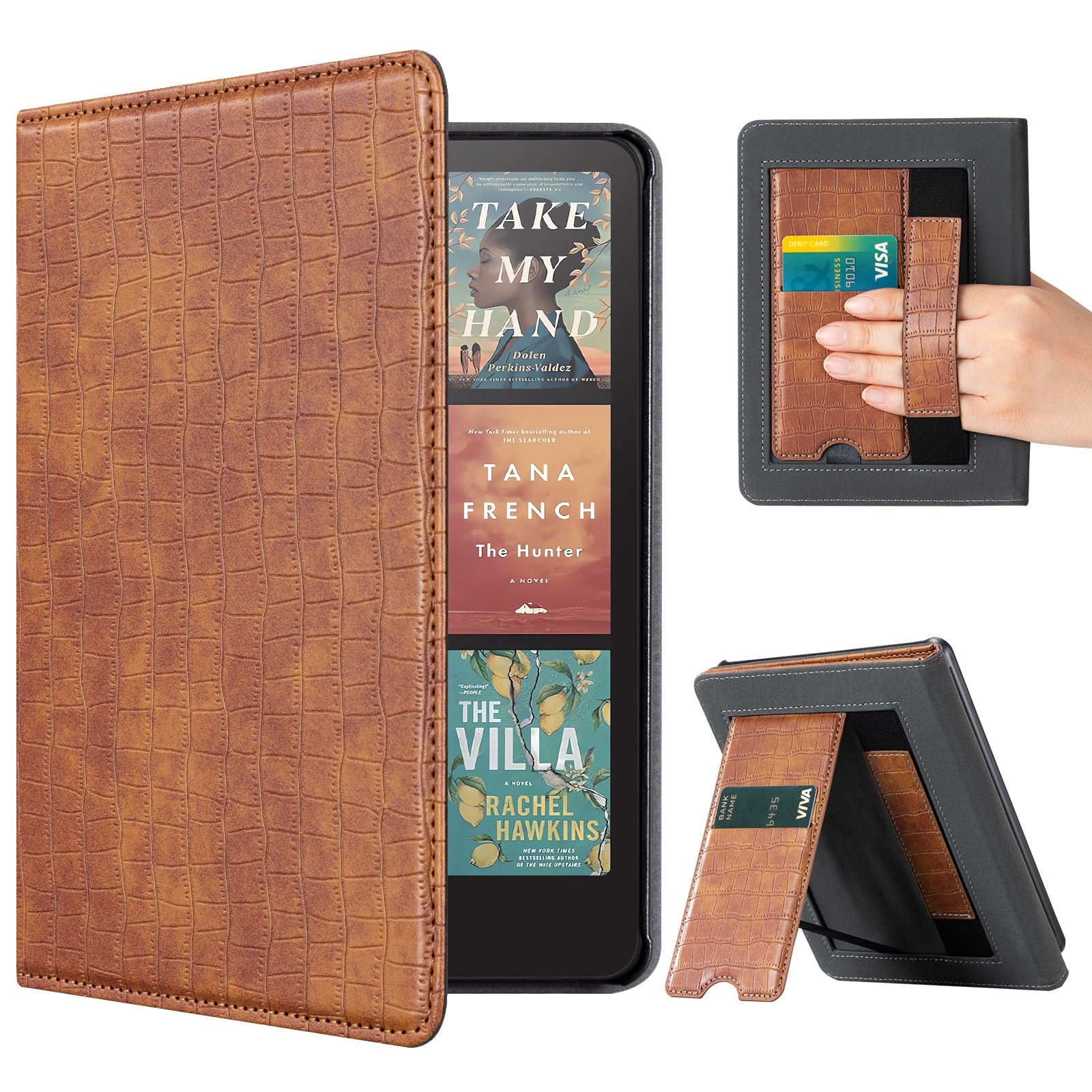 Kindle Paperwhite 12th Gen (2024 7 inch) stand Case#Color_Croco Brown