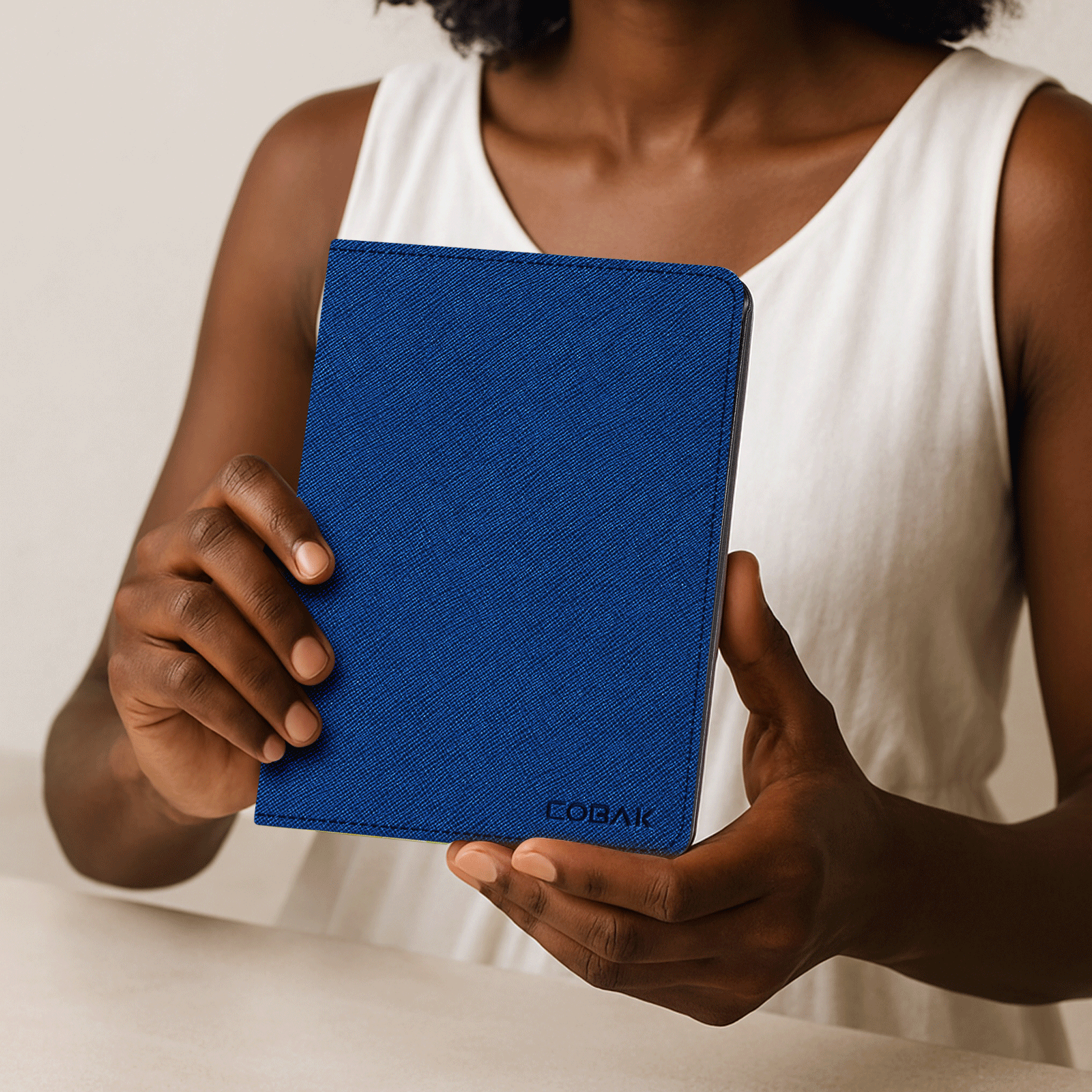 Kindle Paperwhite 12th Gen (2024 7 inch) stand Case#Color_Cross Texture Dark Blue