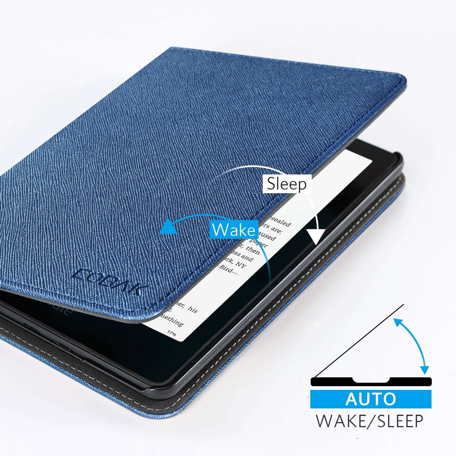 Kindle Paperwhite 12th Gen (2024 7 inch) stand Case#Color_Cross Texture Dark Blue