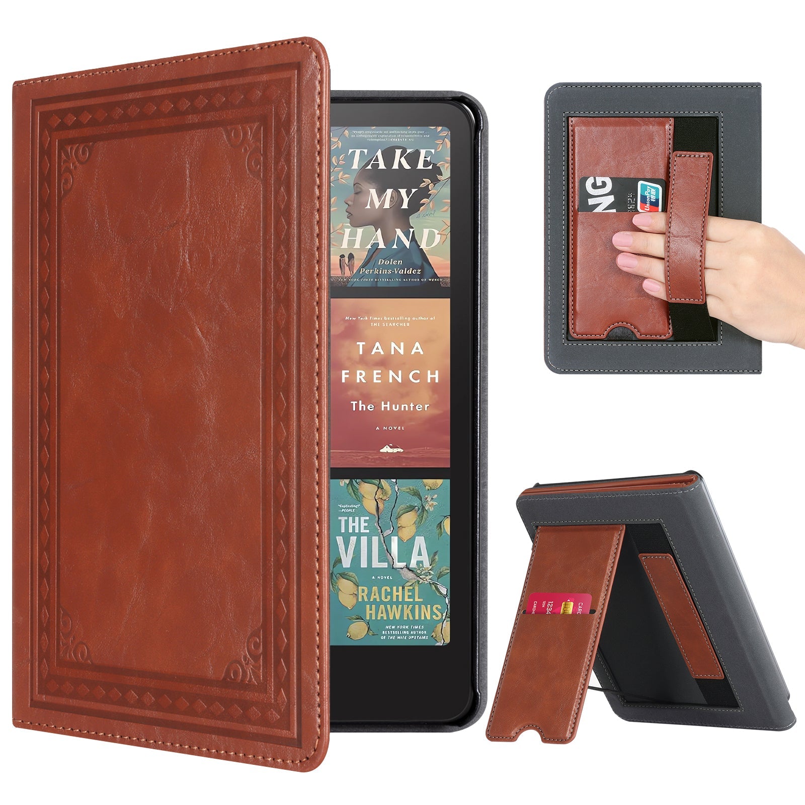 Kindle Paperwhite 12th Gen (2024 7 inch) stand Case#Color_Dark Brown