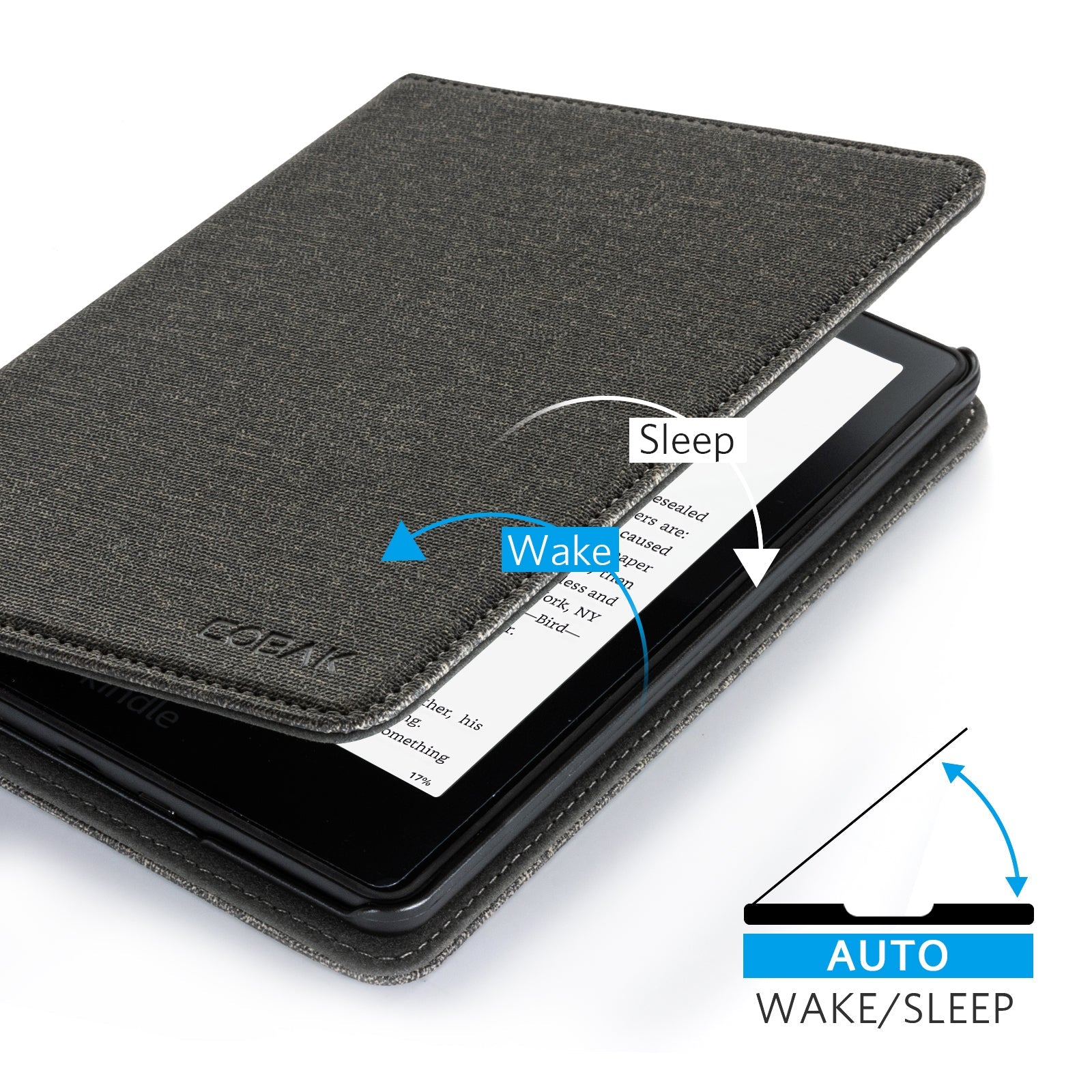 Kindle Paperwhite 12th Gen (2024 7 inch) stand Case#Color_Fabric Gray