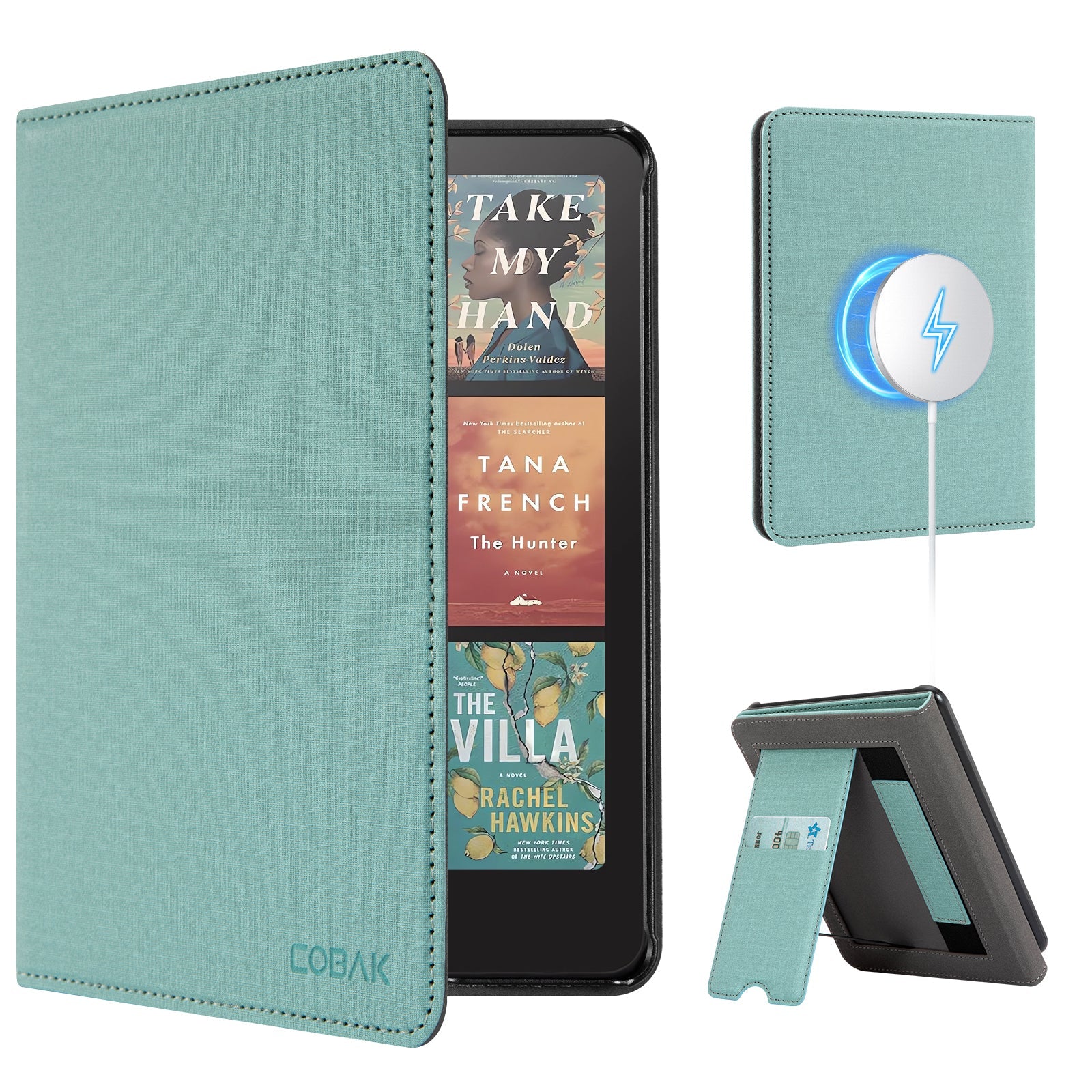 Kindle Paperwhite 12th Gen (2024 7 inch) stand Case#Color_Fabric Misty Green