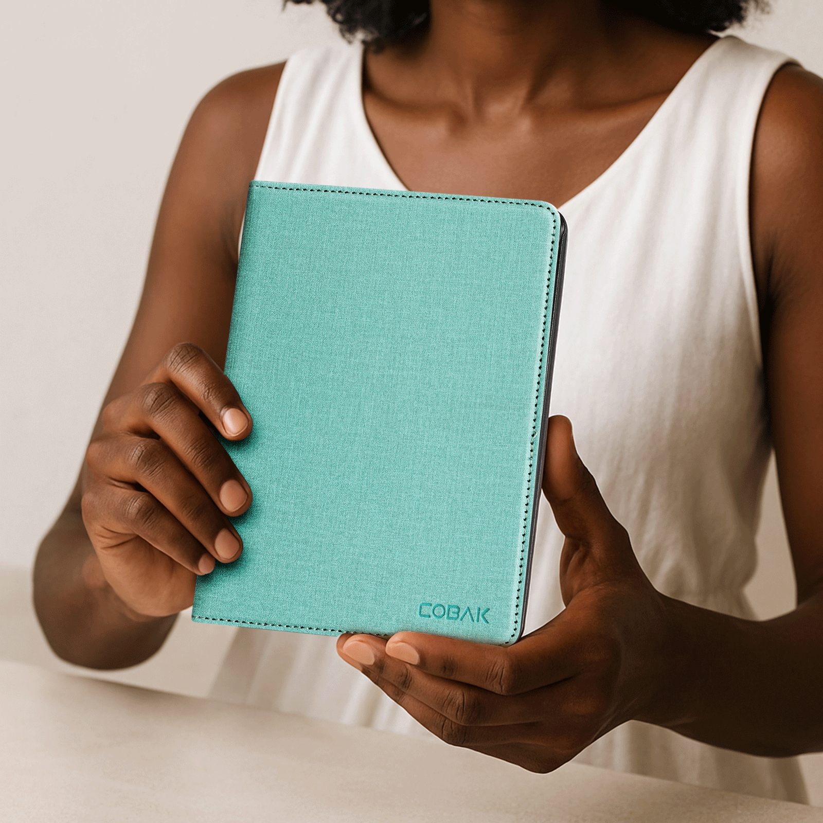 Kindle Paperwhite 12th Gen (2024 7 inch) stand Case#Color_Fabric Misty Green