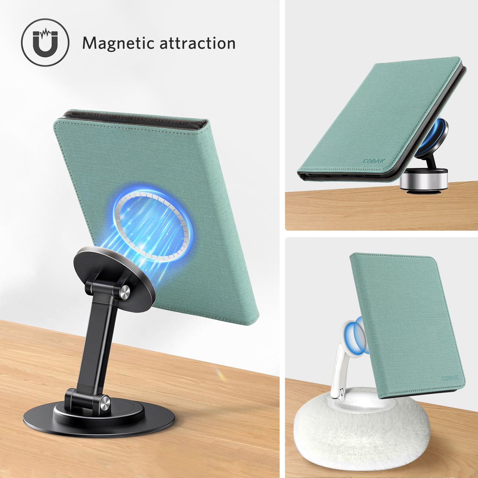 Kindle Paperwhite 12th Gen (2024 7 inch) stand Case#Color_Fabric Misty Green