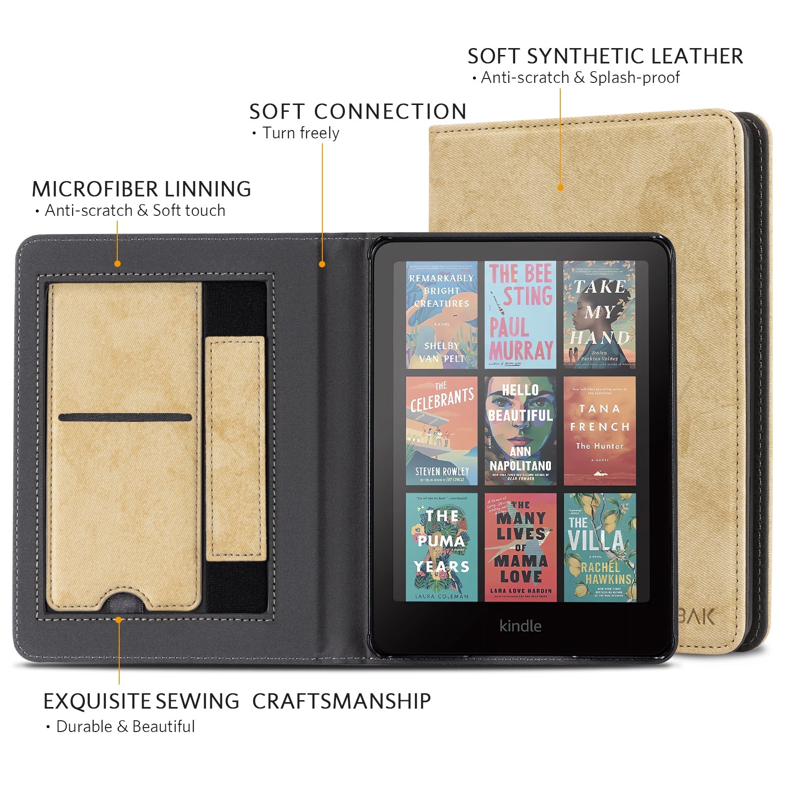 Kindle Paperwhite 12th Gen (2024 7 inch) stand Case#Color_Linen