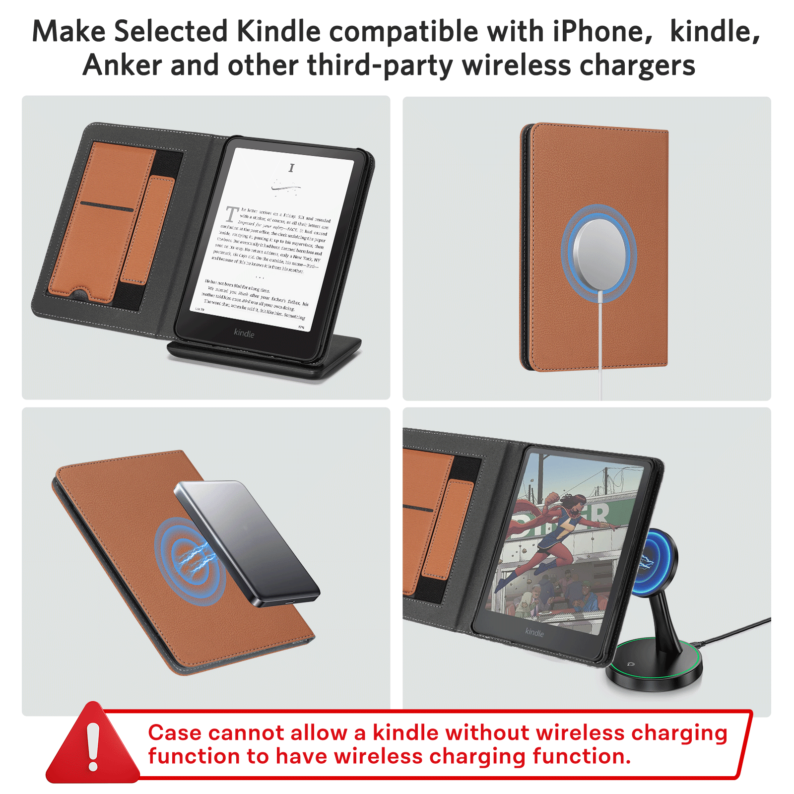 Kindle Paperwhite 12th Gen (2024 7 inch) stand Case#Color_Lychee Brown