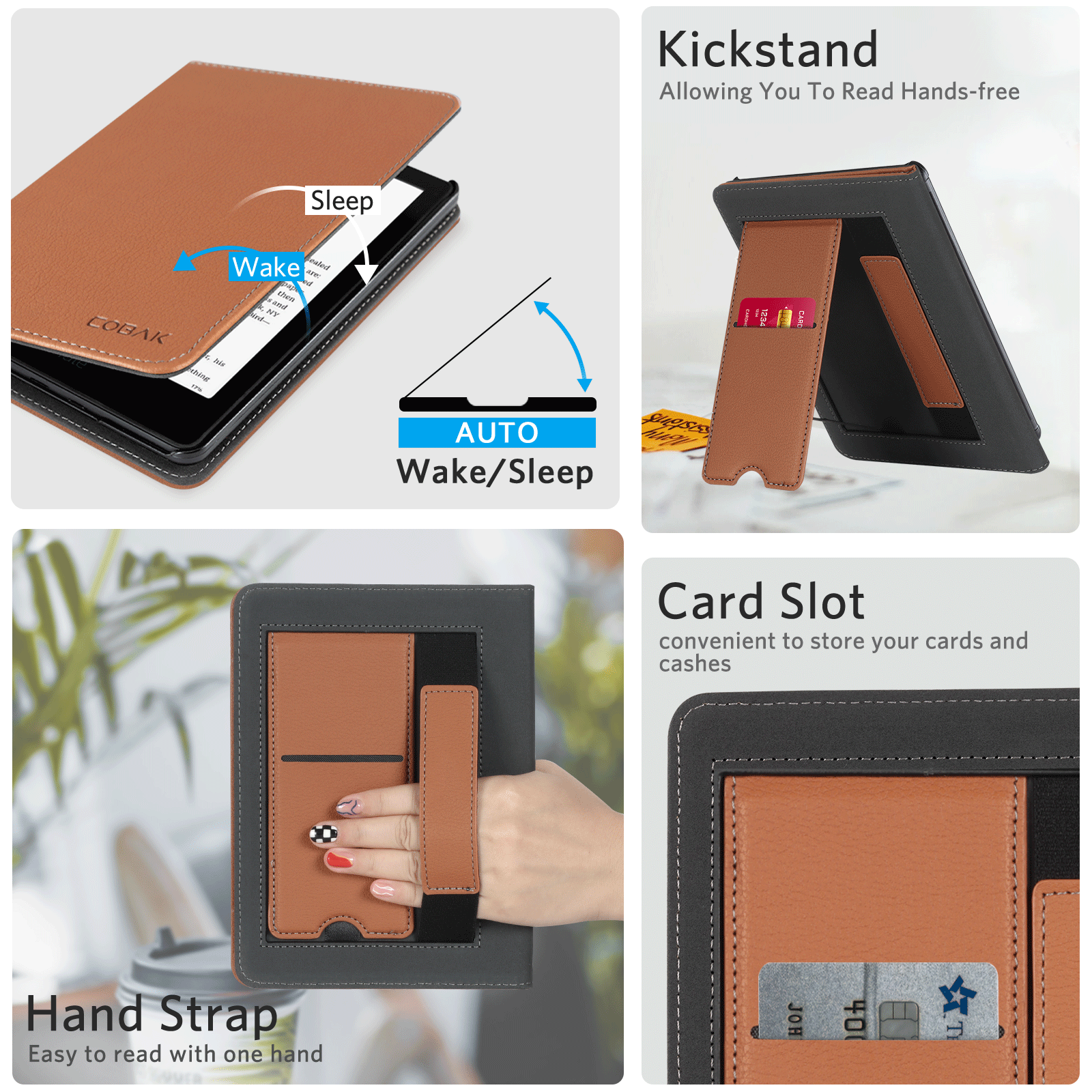 Kindle Paperwhite 12th Gen (2024 7 inch) stand Case#Color_Lychee Brown