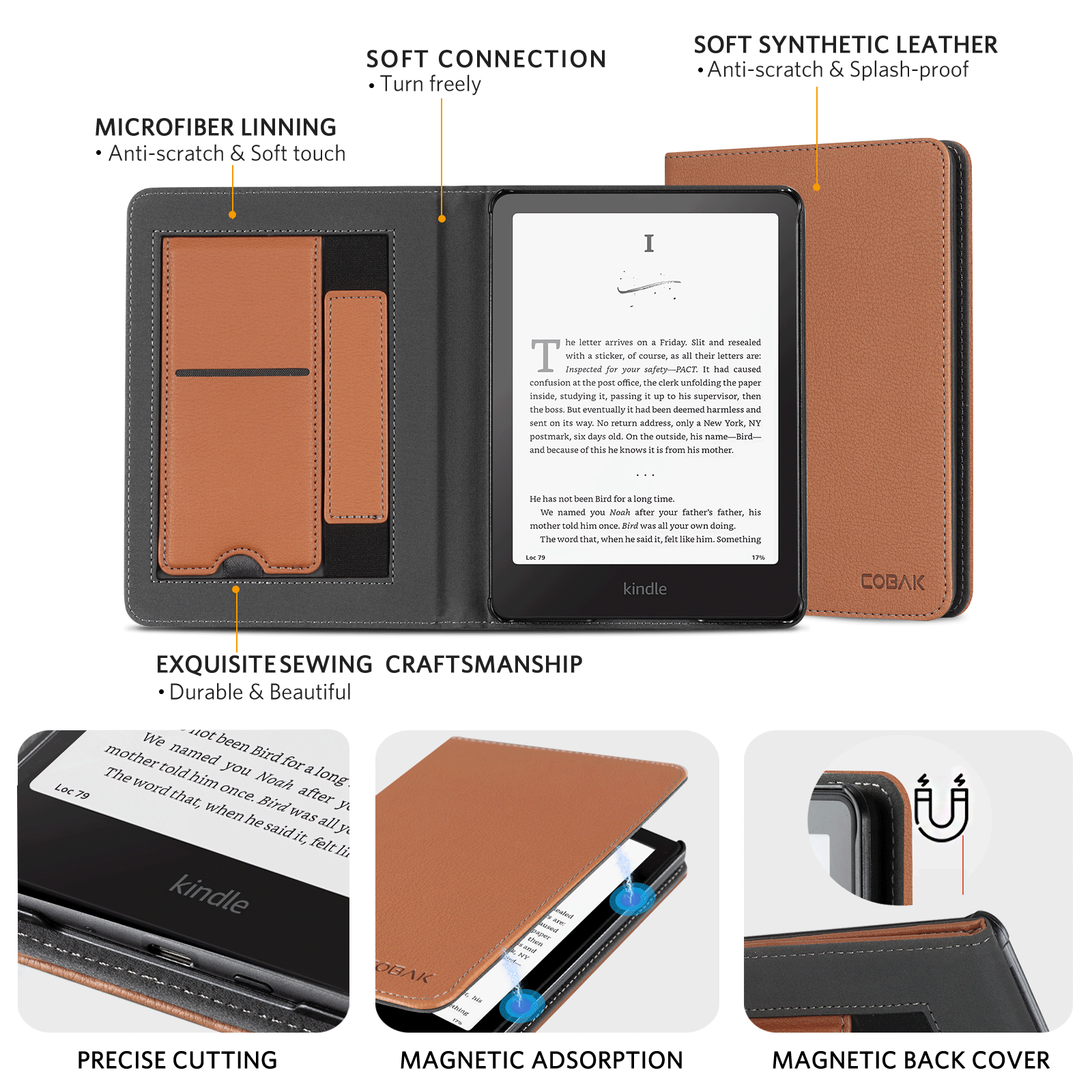 Kindle Paperwhite 12th Gen (2024 7 inch) stand Case#Color_Lychee Brown
