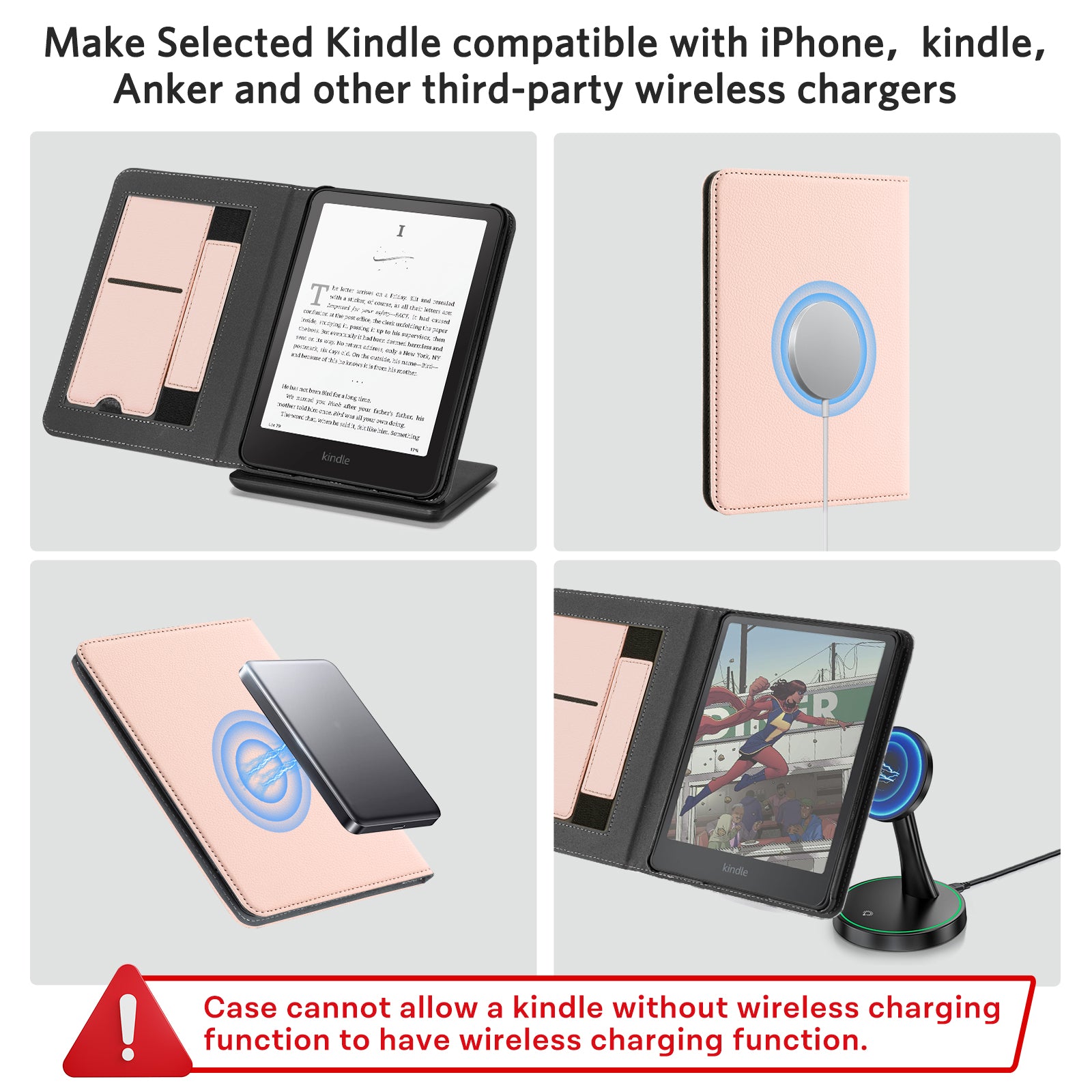 Kindle Paperwhite 12th Gen (2024 7 inch) stand Case#Color_Lychee Pink
