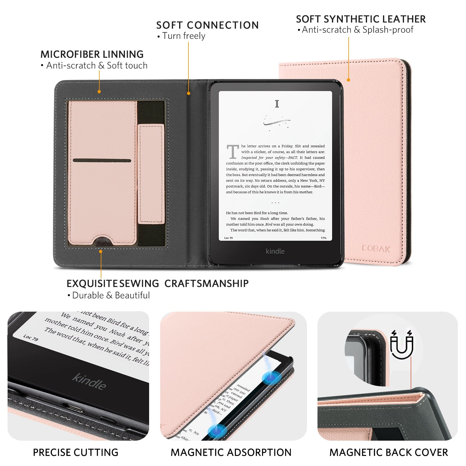 Kindle Paperwhite 12th Gen (2024 7 inch) stand Case#Color_Lychee Pink