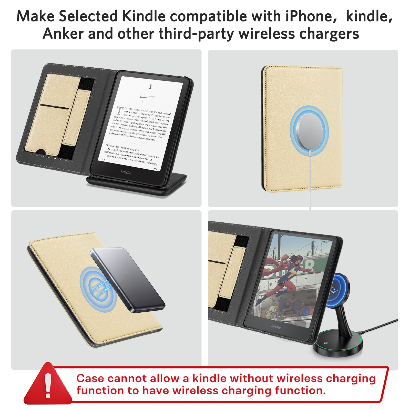 Kindle Paperwhite 12th Gen (2024 7 inch) stand Case#Color_Pearlescent Gold