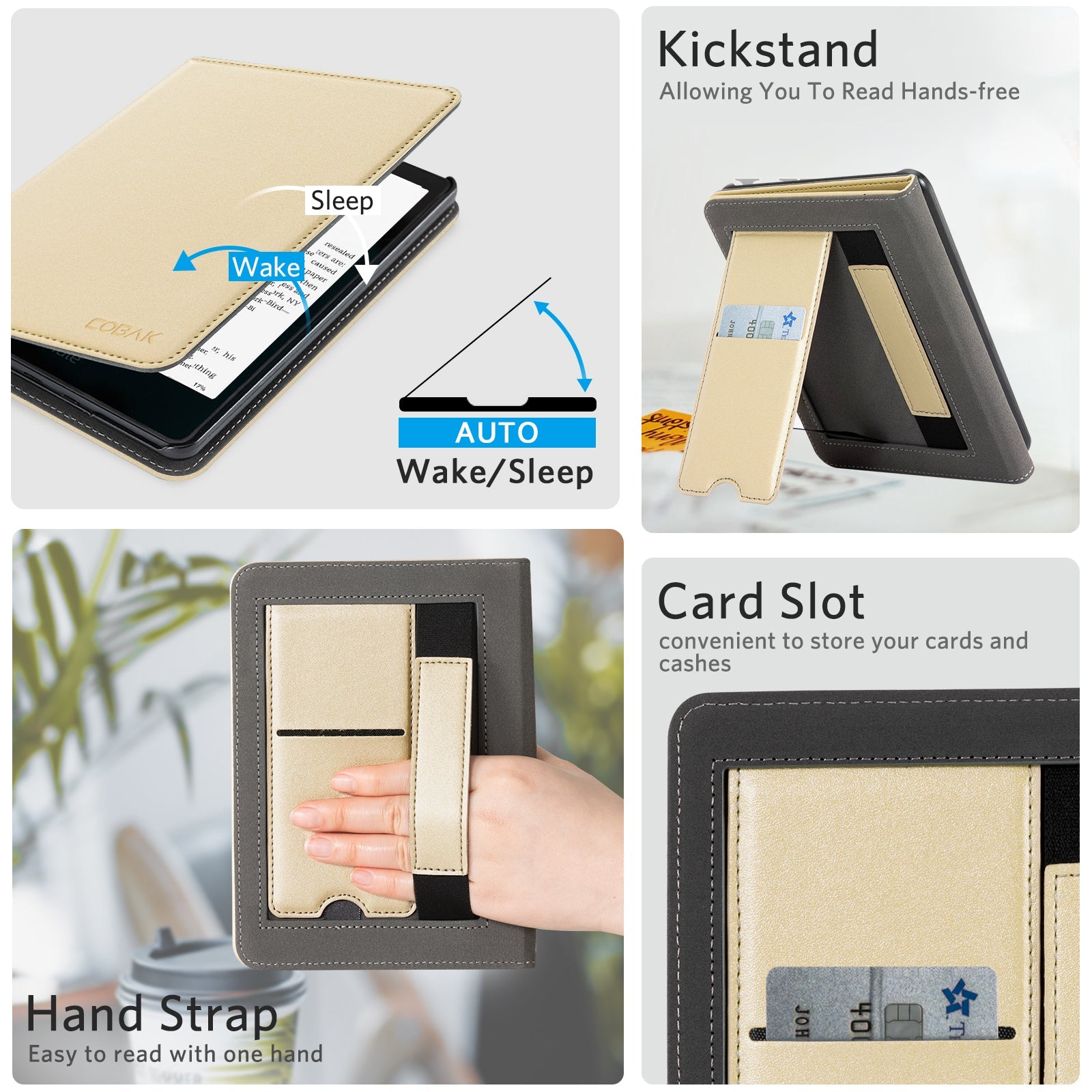 Kindle Paperwhite 12th Gen (2024 7 inch) stand Case#Color_Pearlescent Gold