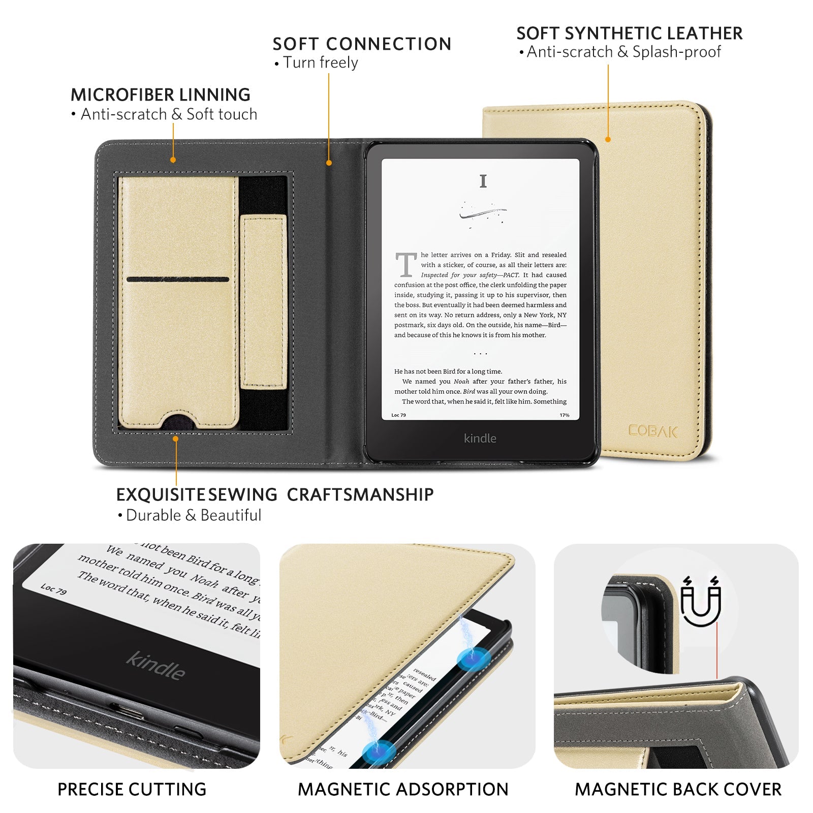 Kindle Paperwhite 12th Gen (2024 7 inch) stand Case#Color_Pearlescent Gold