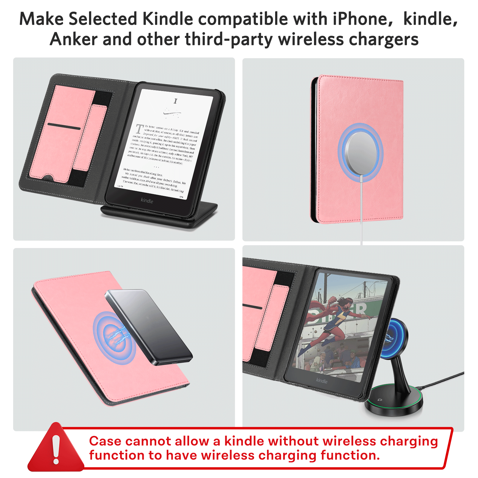 Kindle Paperwhite 12th Gen (2024 7 inch) stand Case#Color_R64 Pink