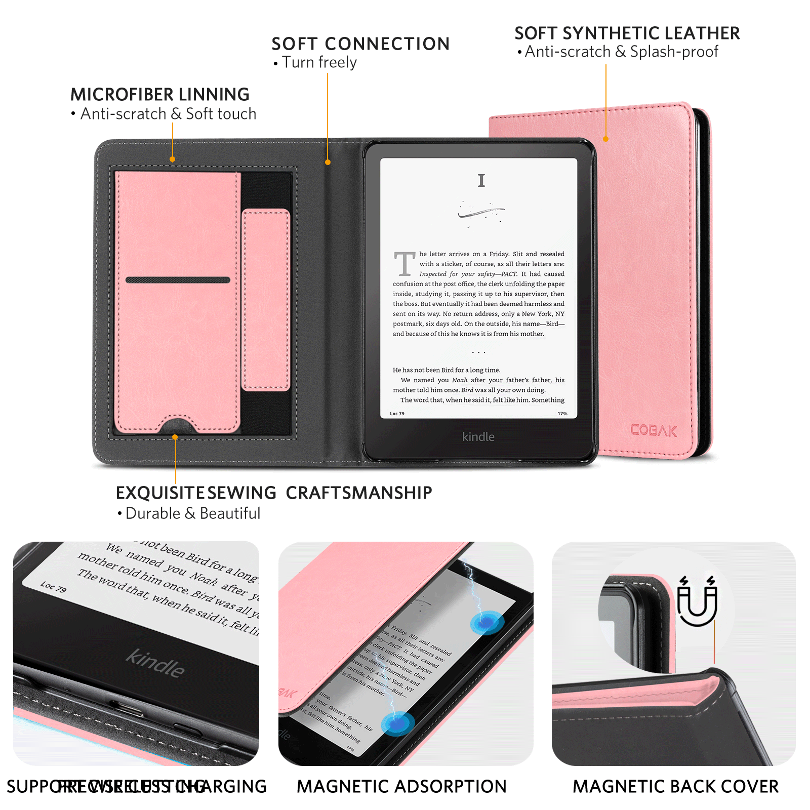Kindle Paperwhite 12th Gen (2024 7 inch) stand Case#Color_R64 Pink