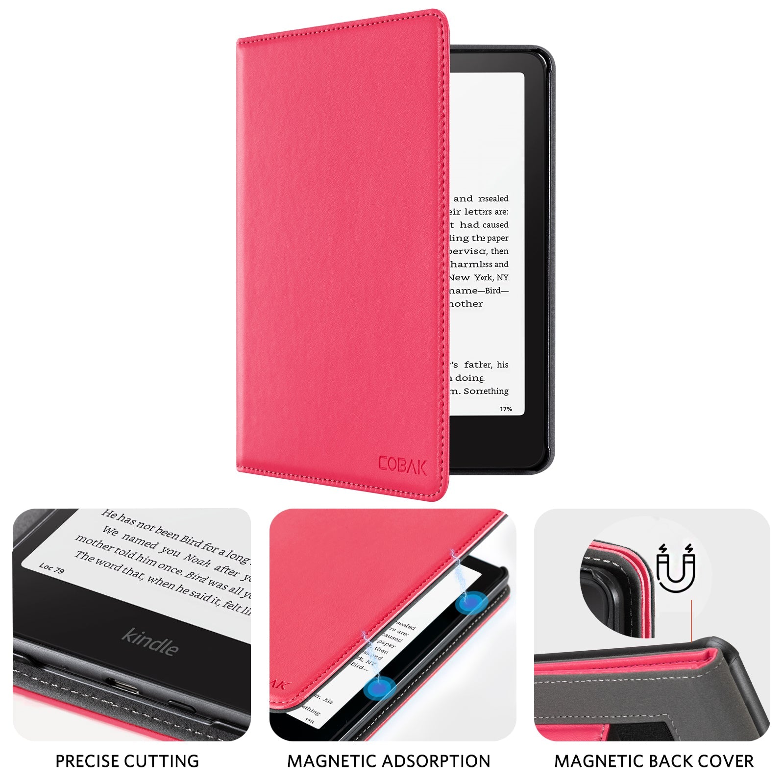 Kindle Paperwhite 12th Gen (2024 7 inch) stand Case#Color_Raspberry