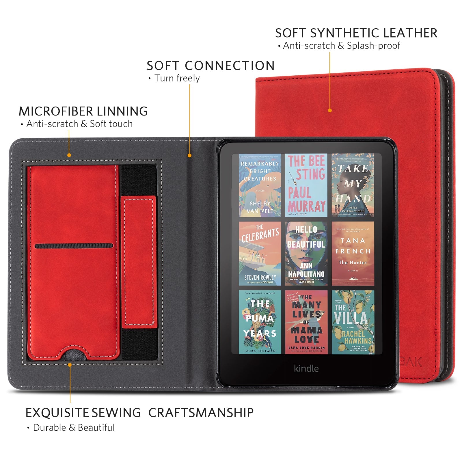 Kindle Paperwhite 12th Gen (2024 7 inch) stand Case#Color_Red