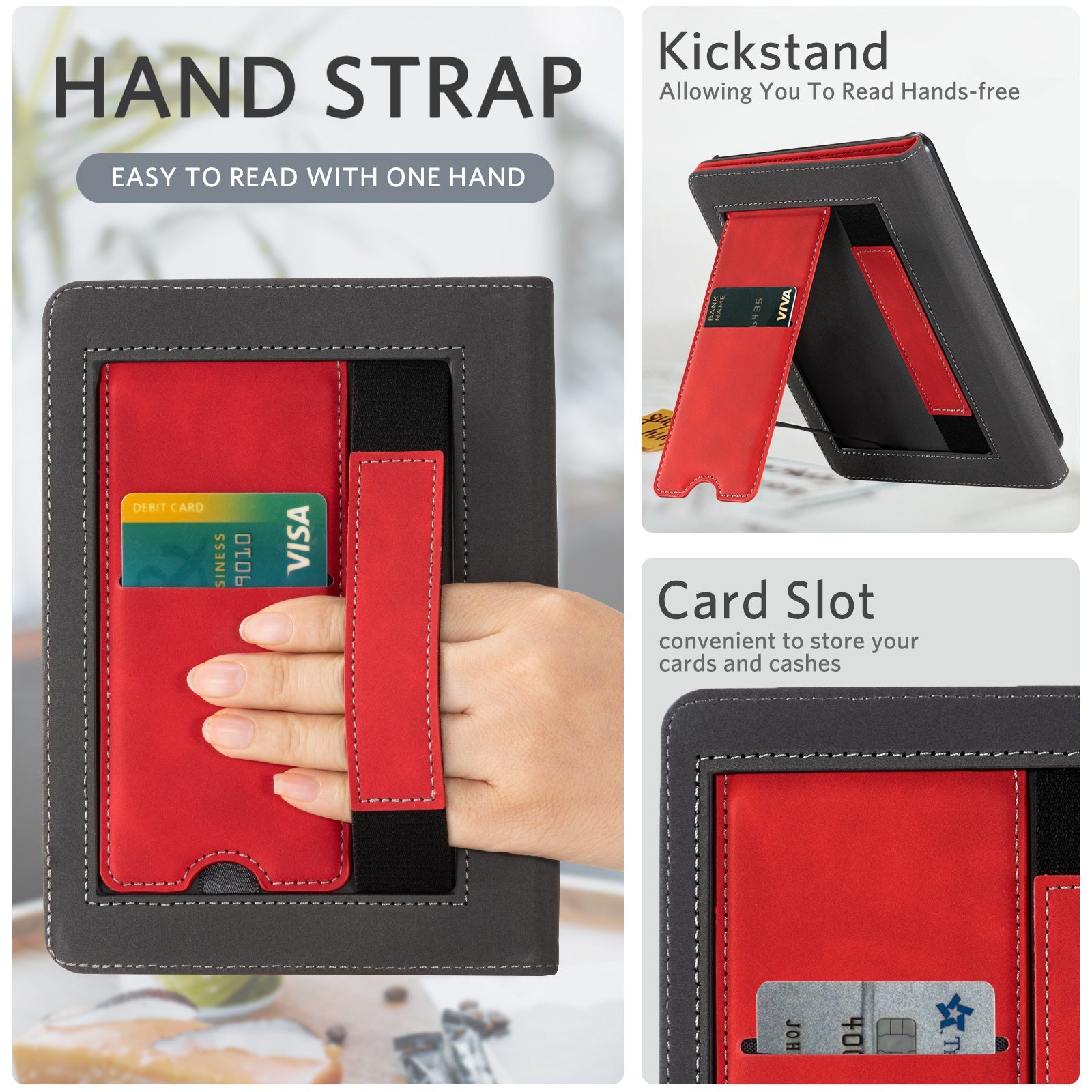 Kindle Paperwhite 12th Gen (2024 7 inch) stand Case#Color_Red