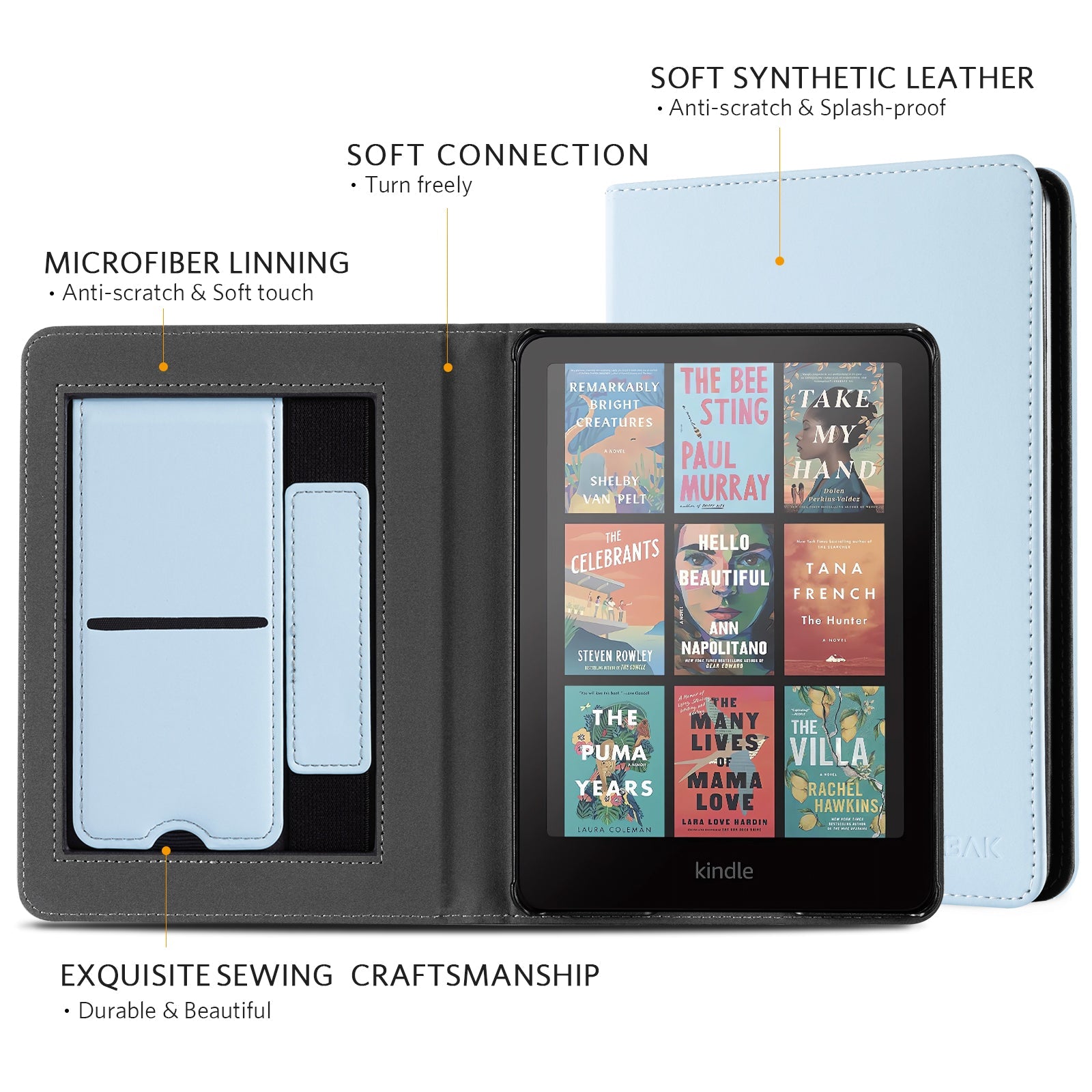 Kindle Paperwhite 12th Gen (2024 7 inch) stand Case#Color_Sky Blue