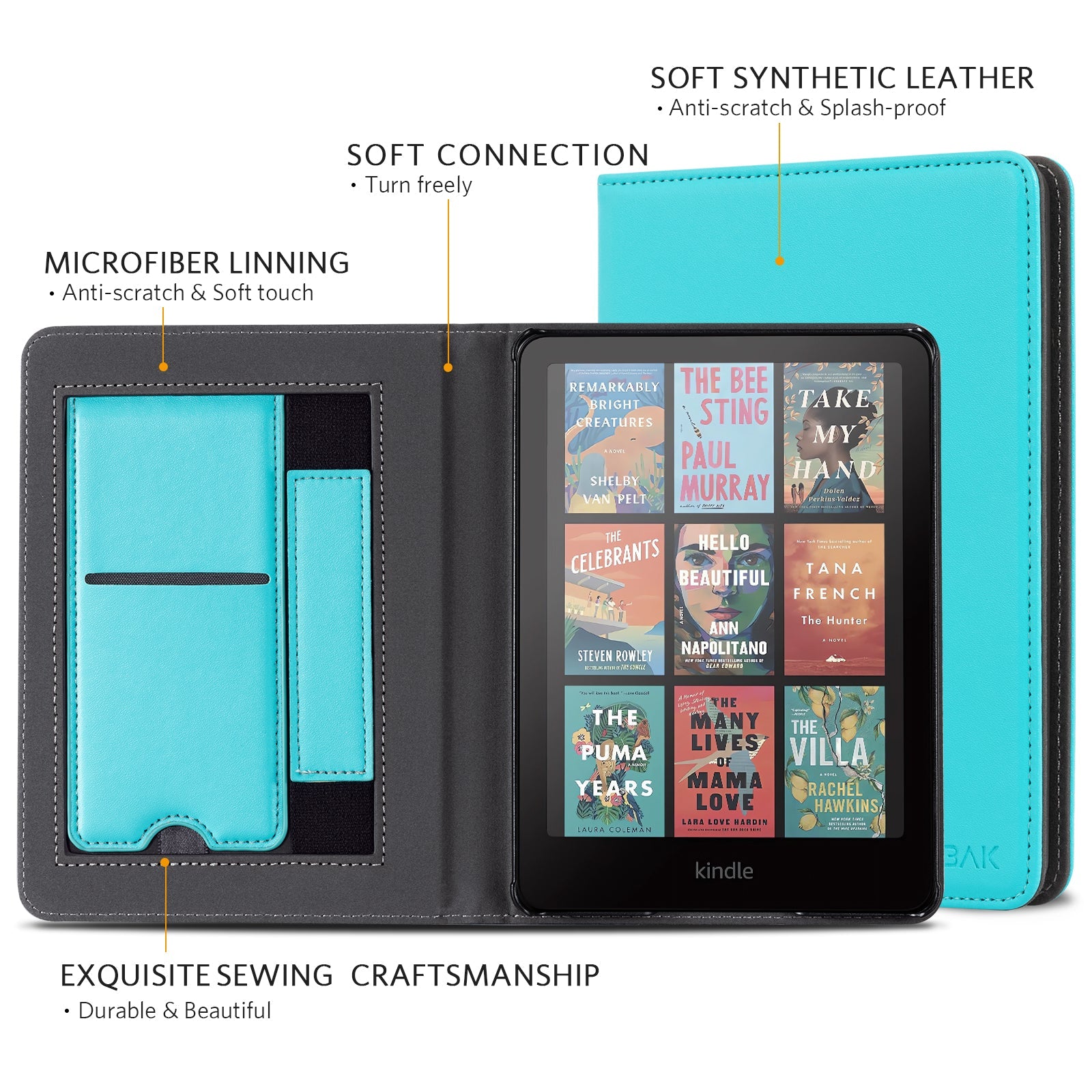 Kindle Paperwhite 12th Gen (2024 7 inch) stand Case#Color_Turquoise Blue