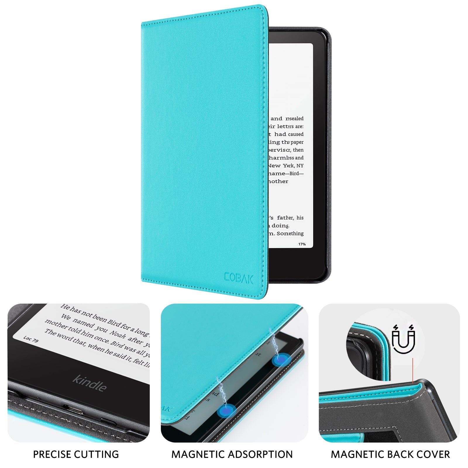Kindle Paperwhite 12th Gen (2024 7 inch) stand Case#Color_Turquoise Blue