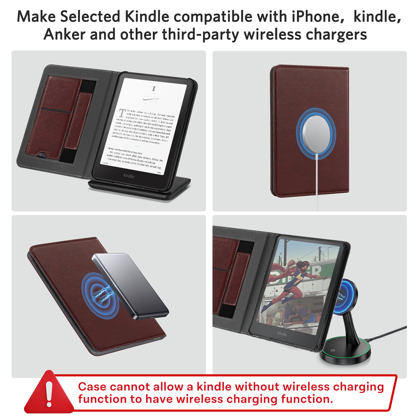Kindle Paperwhite 12th Gen (2024 7 inch) stand Case#Color_Wine Red