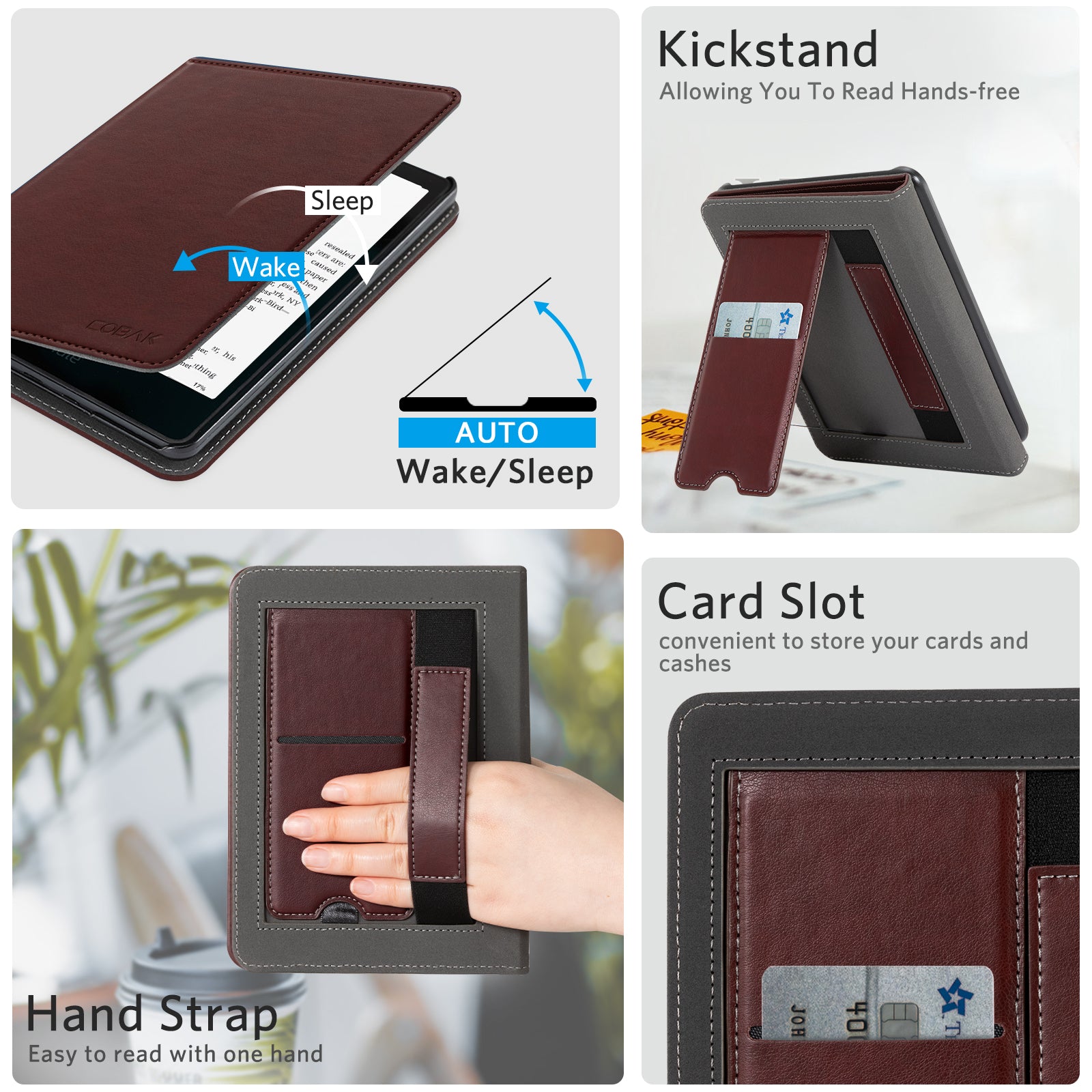 Kindle Paperwhite 12th Gen (2024 7 inch) stand Case#Color_Wine Red