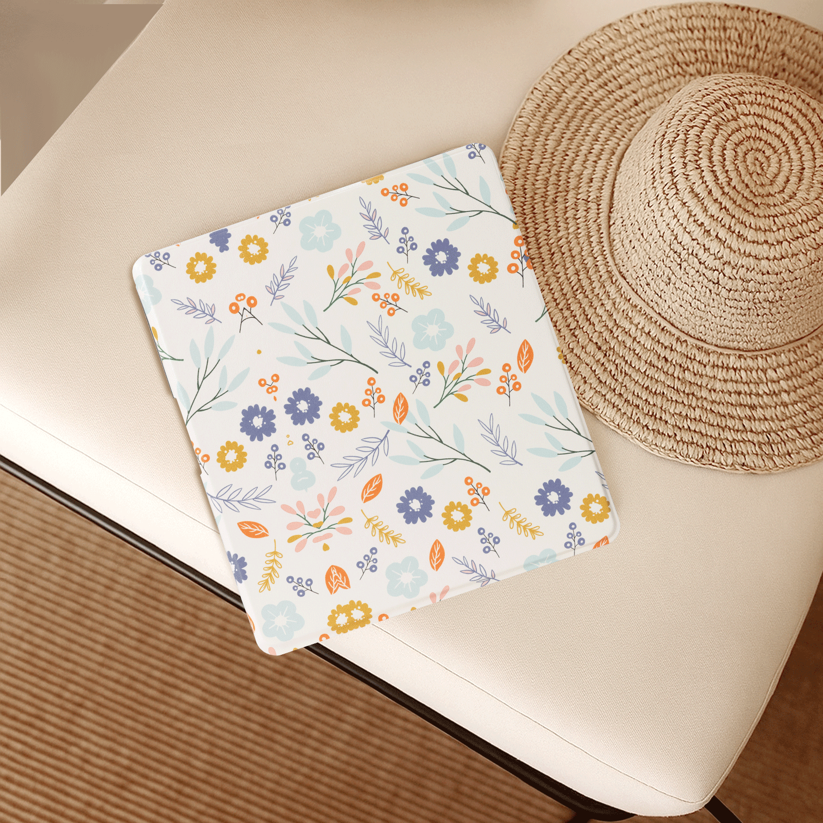 Kindle Scribe (2022/2024 10.2 INCH) Basic Case#Color_Beige Flowers