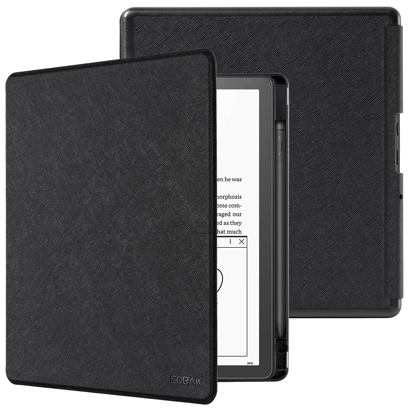 Kindle Scribe (2022/2024 10.2 INCH) Basic Case#Color_Cross Texture Black