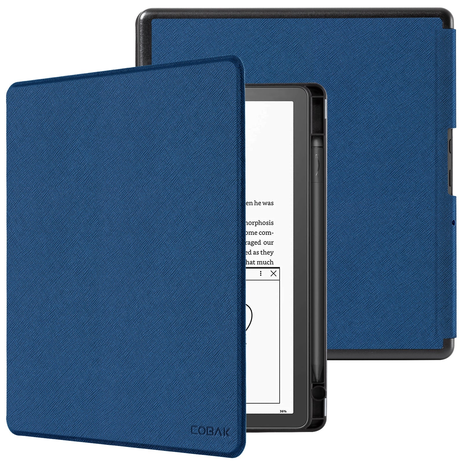 Kindle Scribe (2022/2024 10.2 INCH) Basic Case#Color_Cross Texture Dark Blue