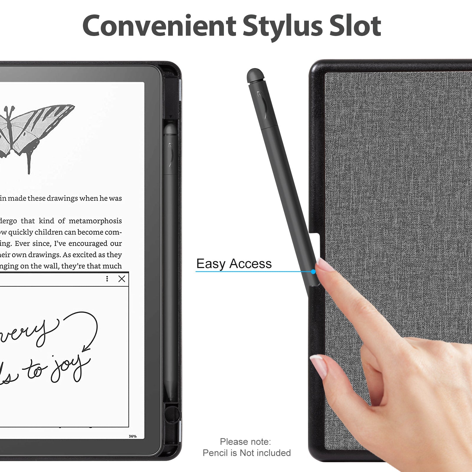 Kindle Scribe (2022/2024 10.2 INCH) Basic Case#Color_Fabric Gray