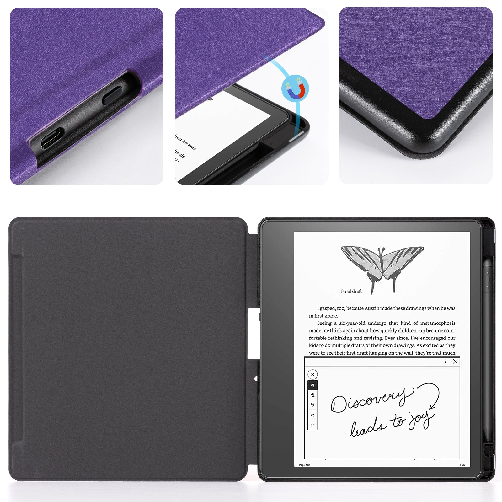 Kindle Scribe (2022/2024 10.2 INCH) Basic Case#Color_Fabric Purple